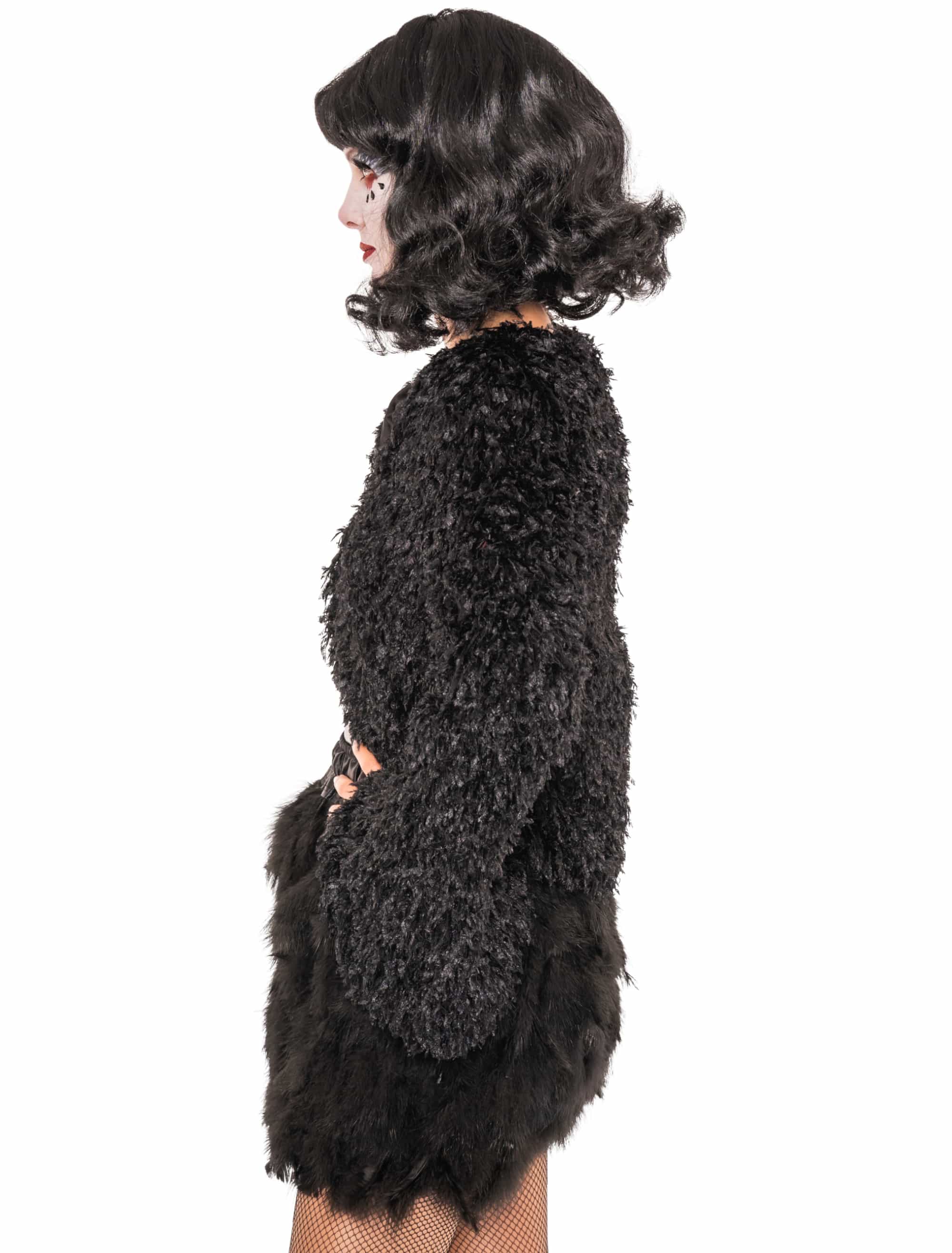 Jacke Faux-Fur Damen schwarz S/M