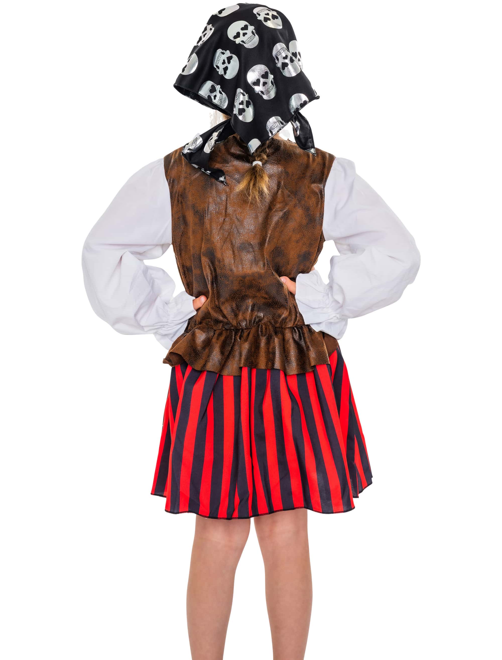 Kleid Piratin Kinder braun/rot 116-128