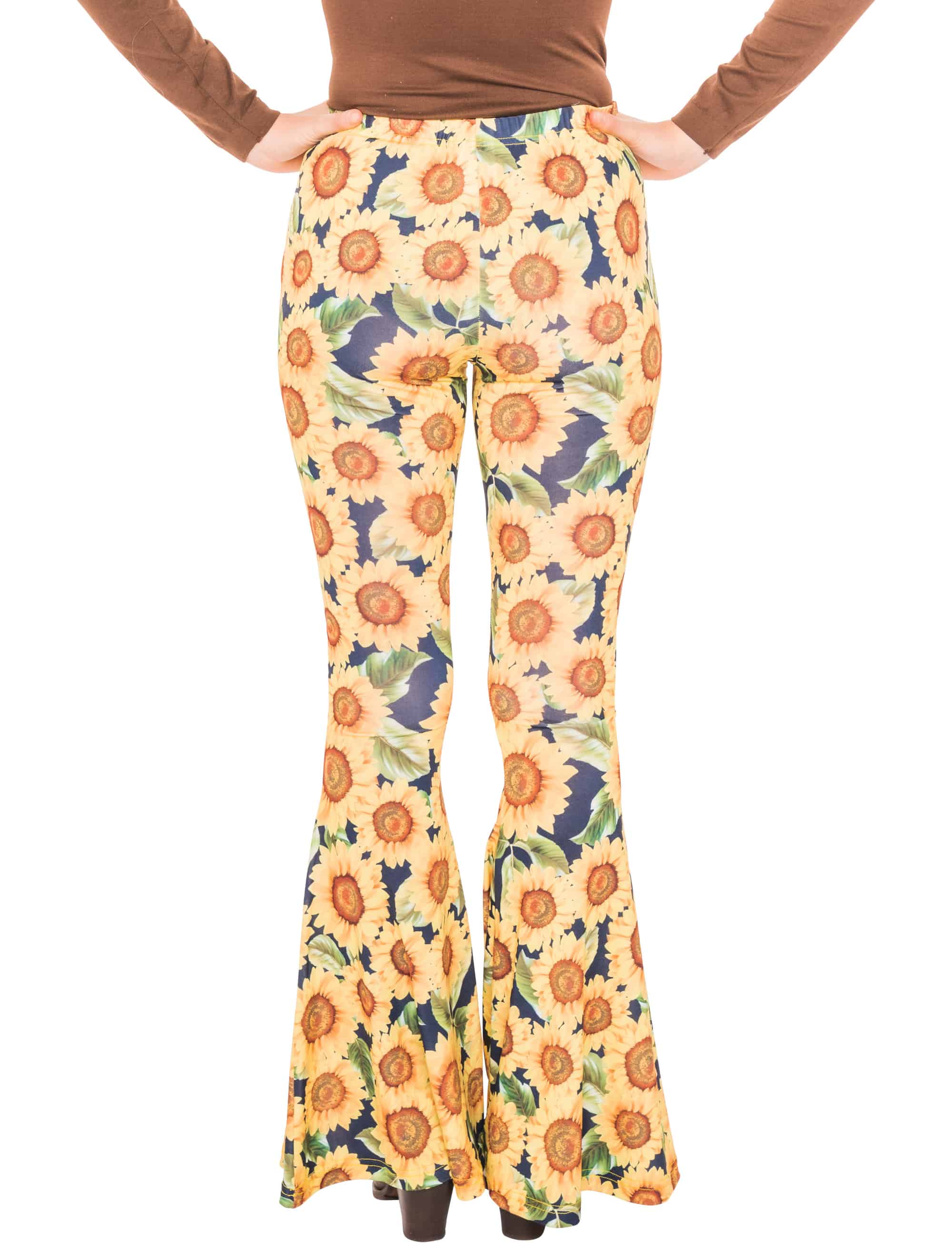 Hose 70erJahre Sonnenblumen Damen gelb S/M
