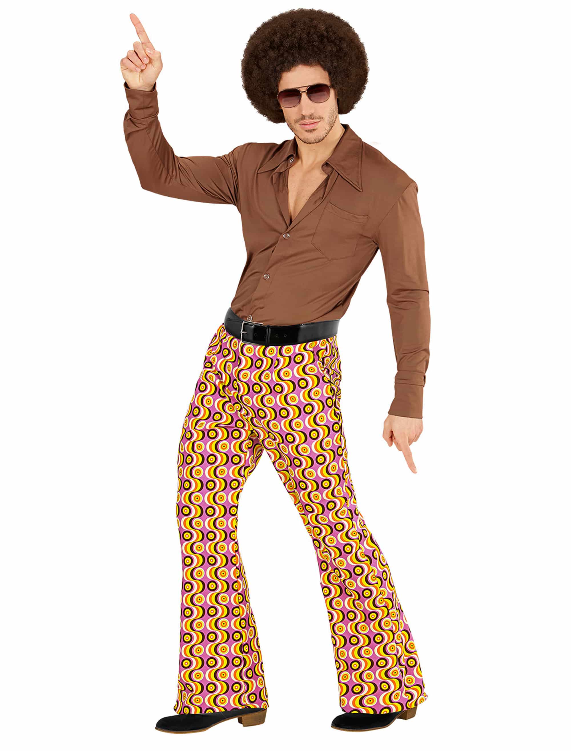 Schlaghose Disco 70er Jahre Herren bunt 2XL/3XL