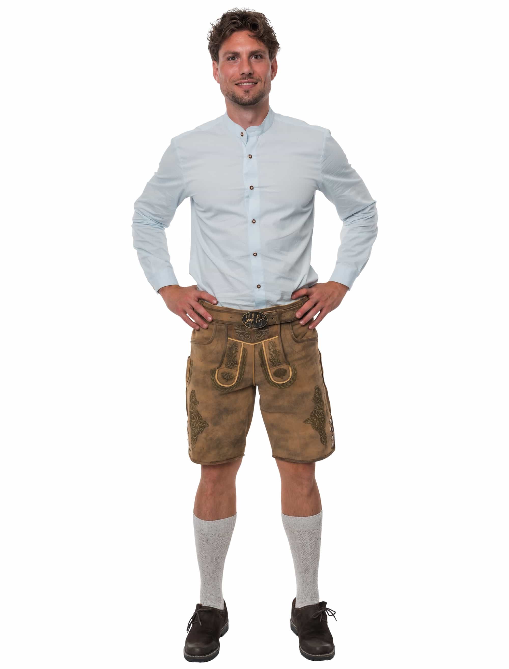 Lederhose Justus kurz Herren hellbraun S