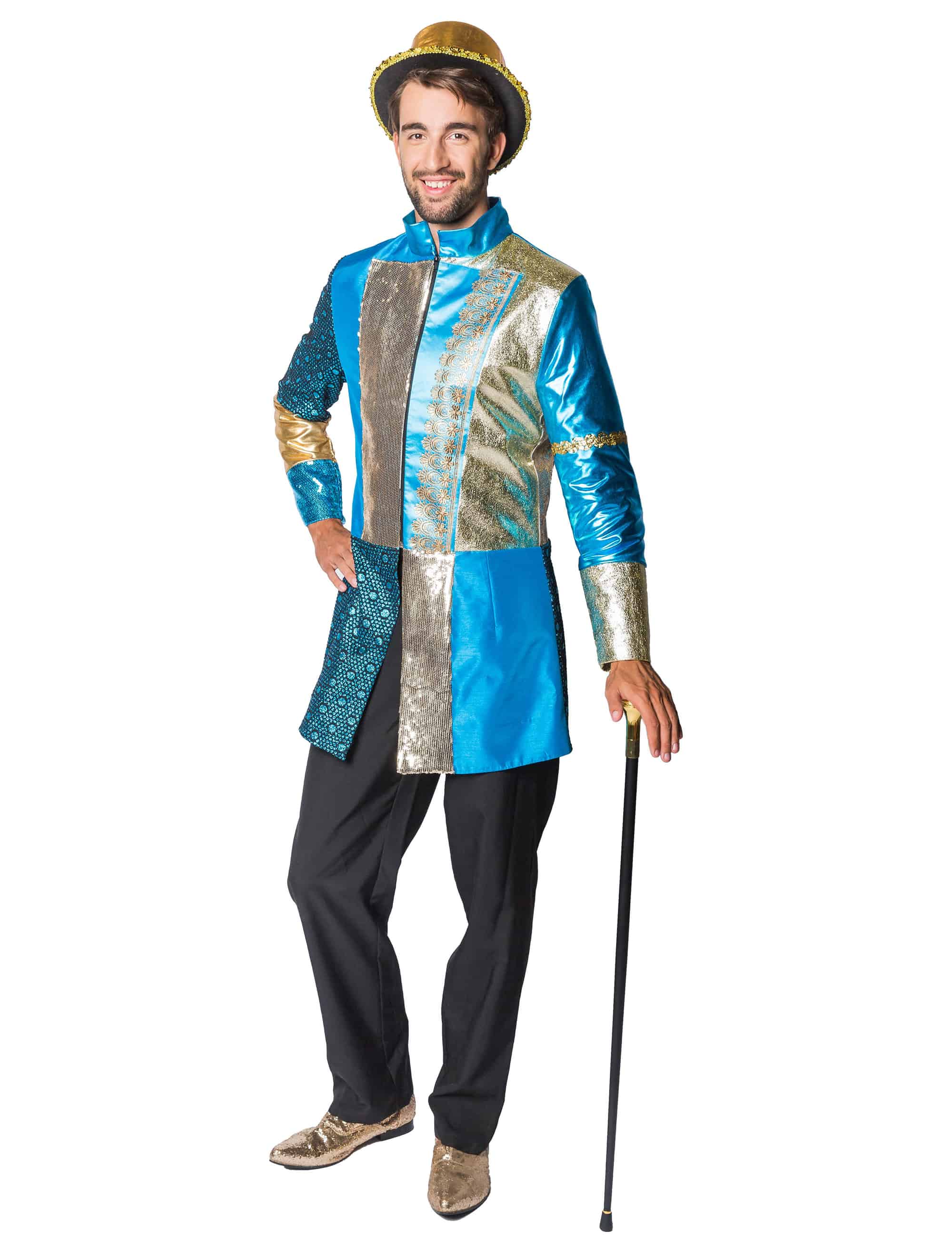 Mantel Herren gold/türkis S