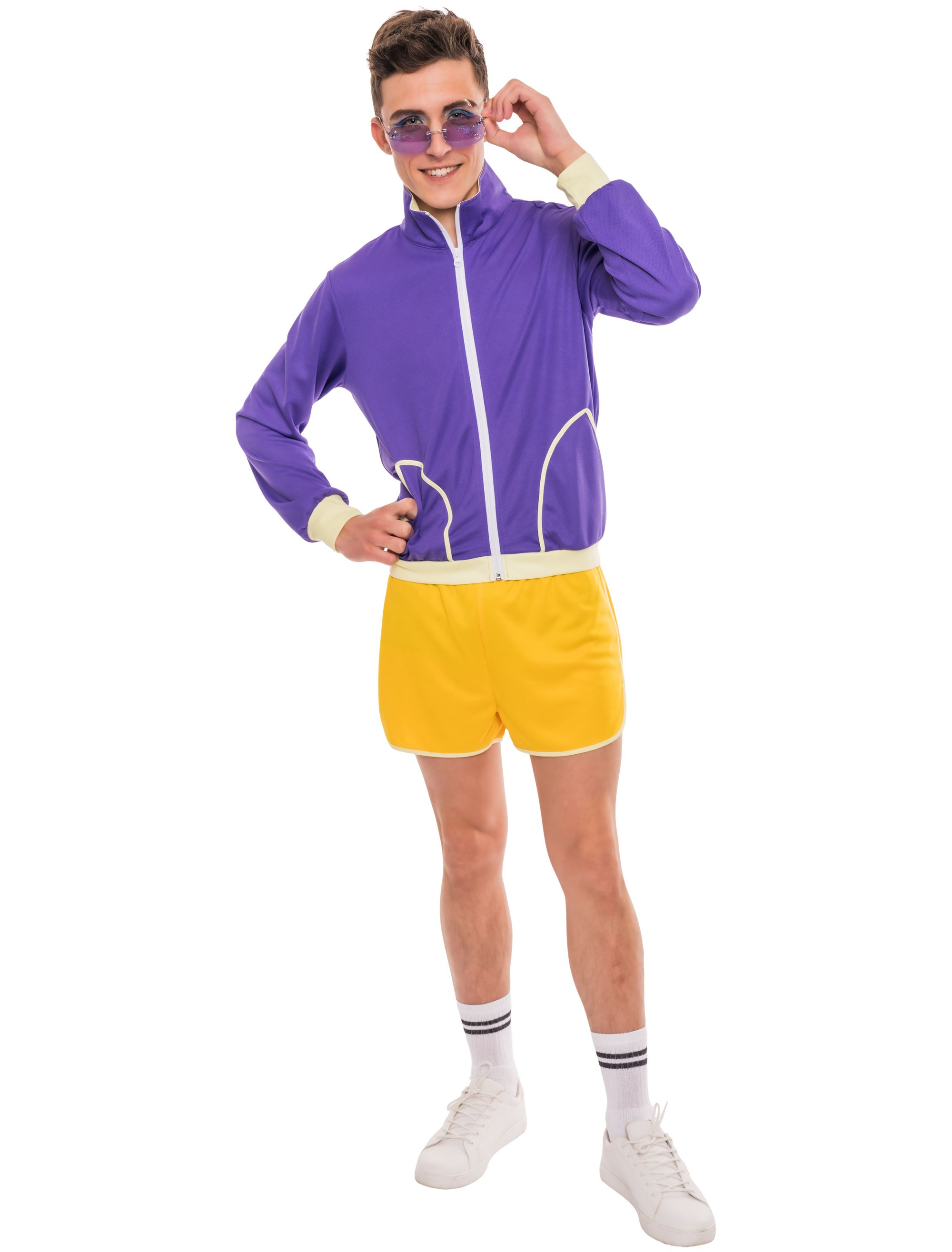 Jogginganzug mit Shorts Damen orange/lila S/M