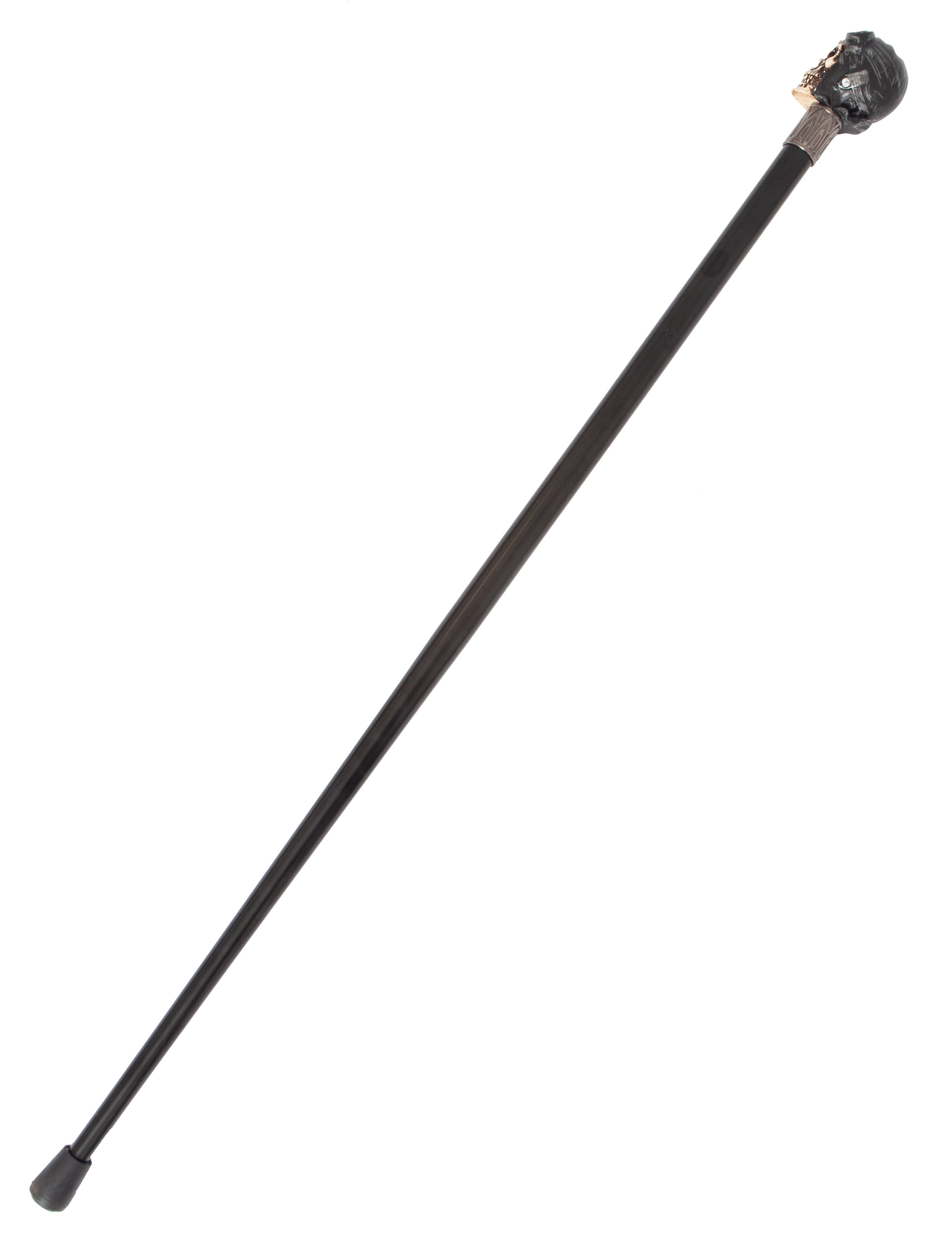 Gehstock Totenkopf mit Pilotenmütze