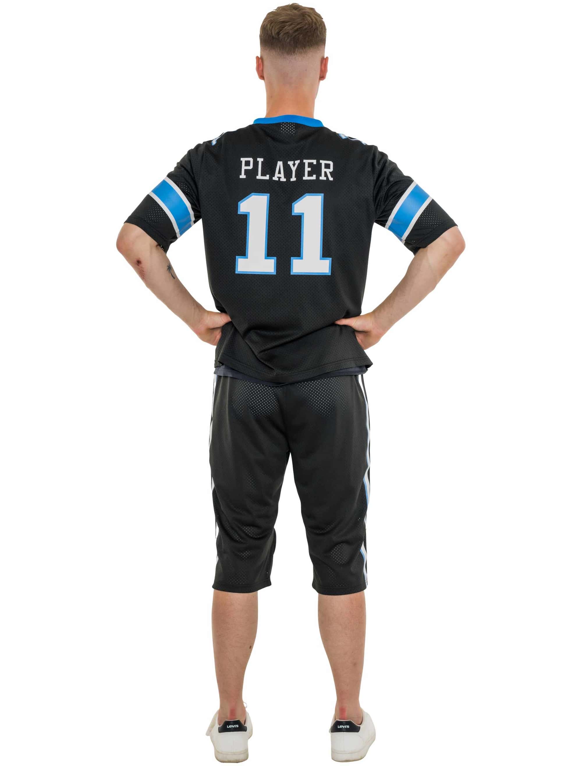 Kostüm Football 2-tlg. Herren schwarz/blau L/XL