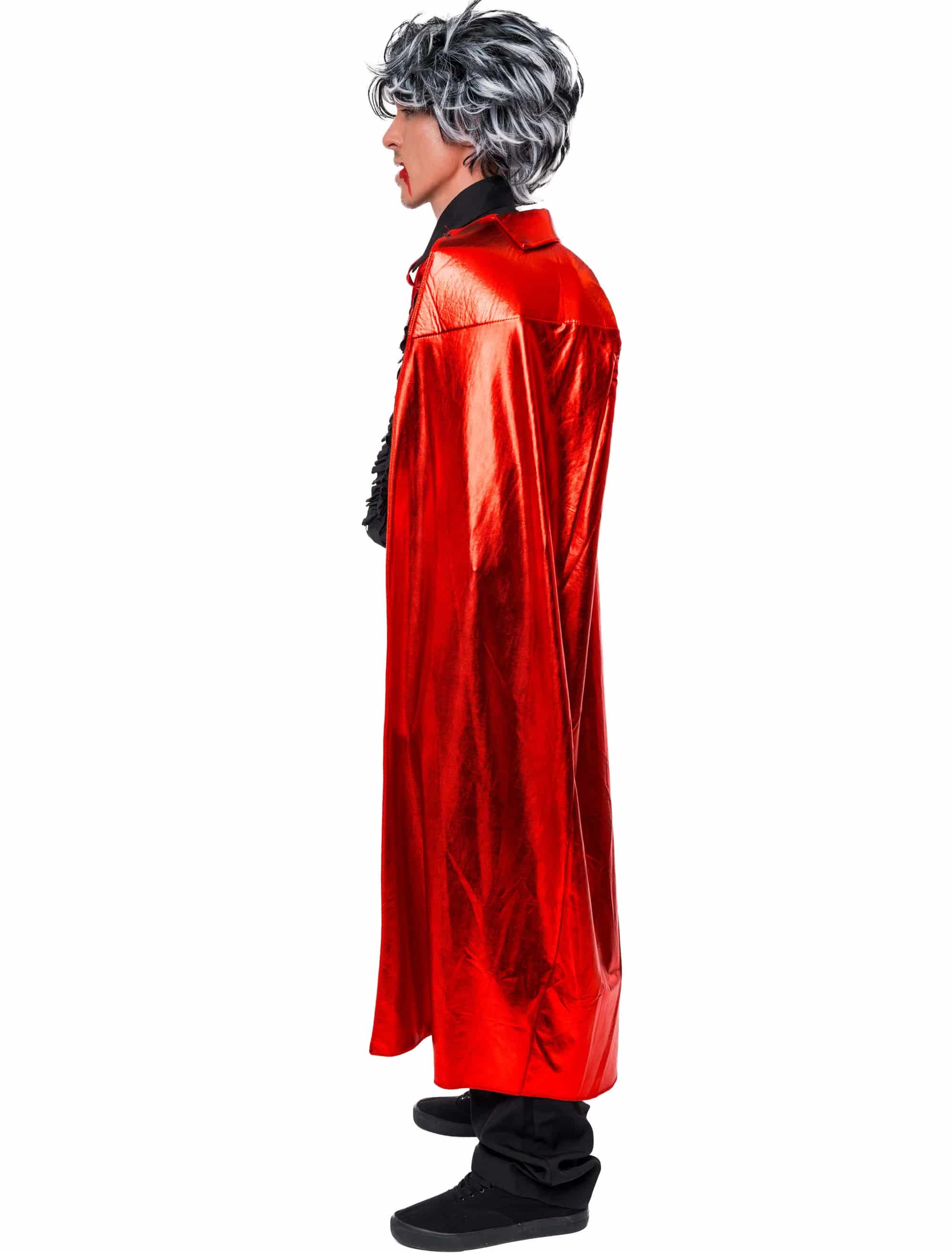 Umhang Vampir mit Stehkragen Herren rot one size