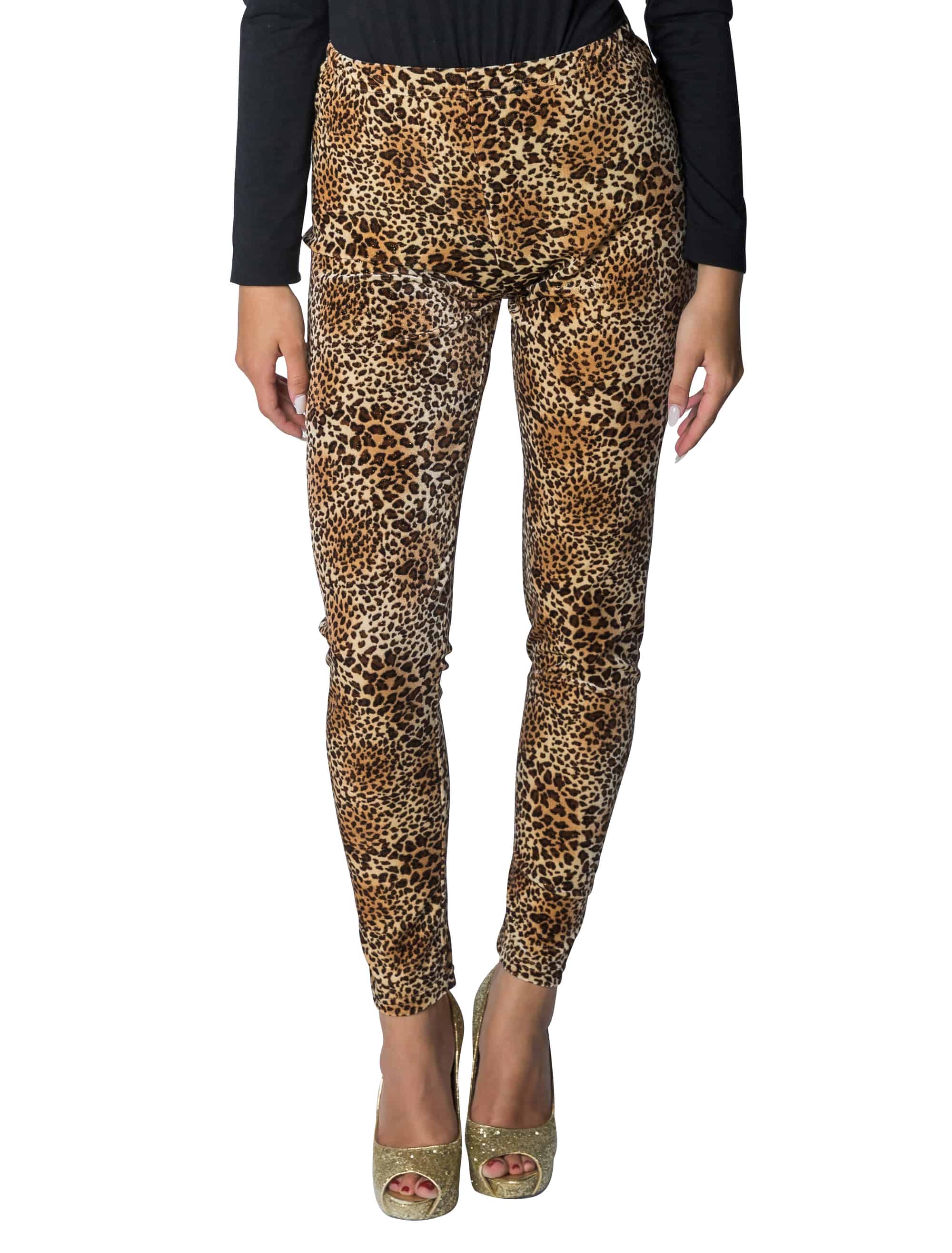 Leggings Leopard schwarz/braun XS