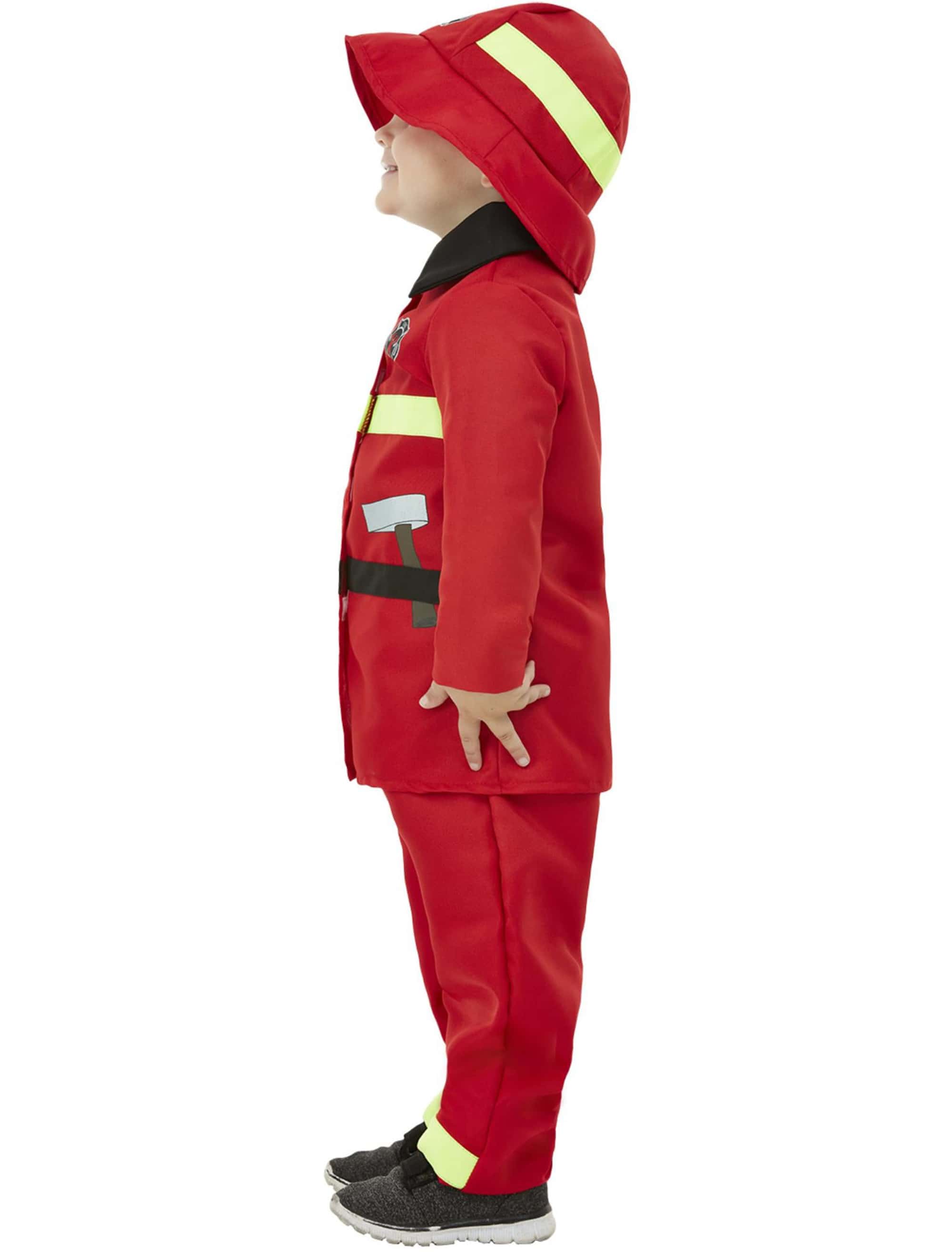 Kostüm Feuerwehrmann 3-tlg. Kinder rot 7-9 Jahre
