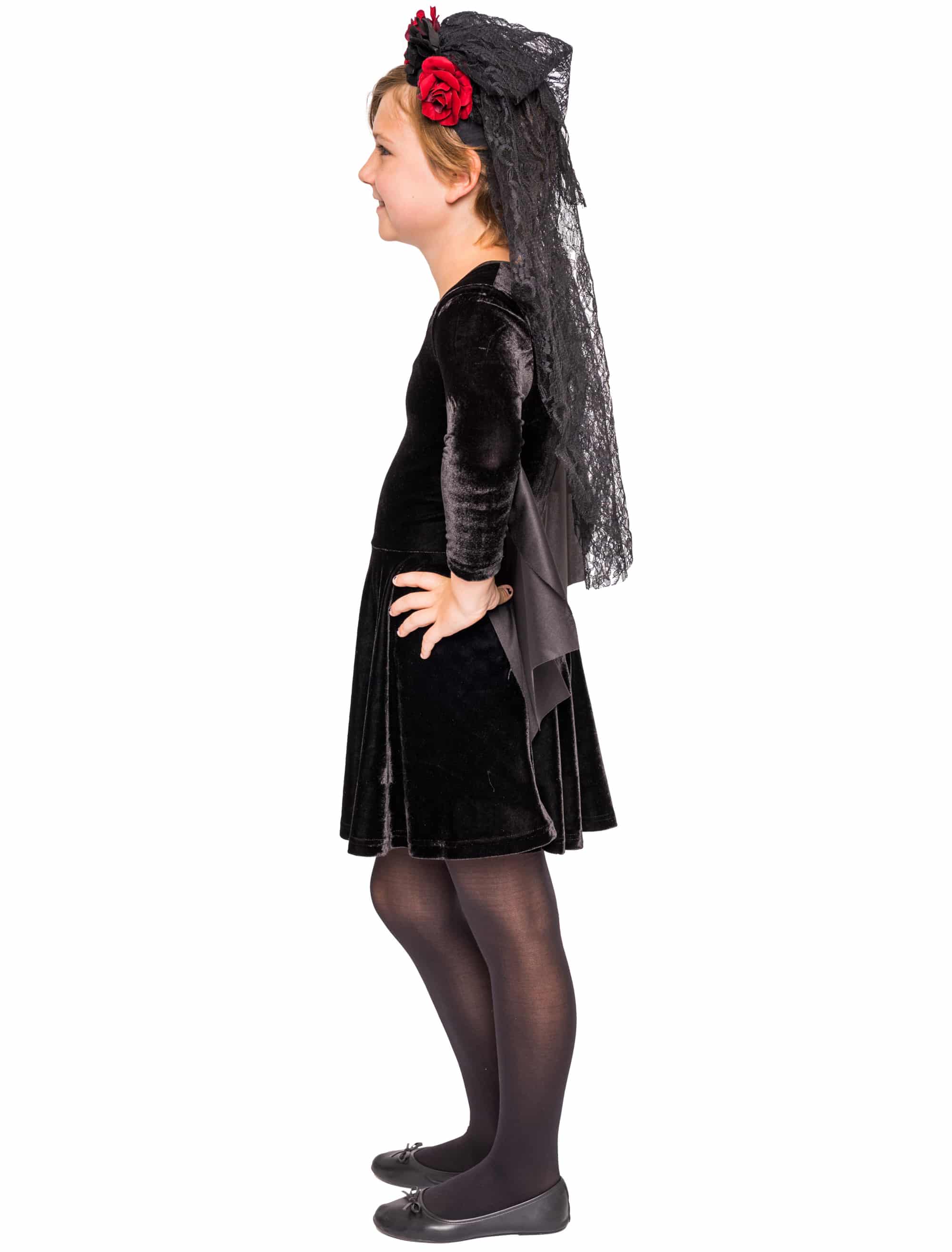 Kleid Fledermausärmel Kinder Mädchen schwarz 140