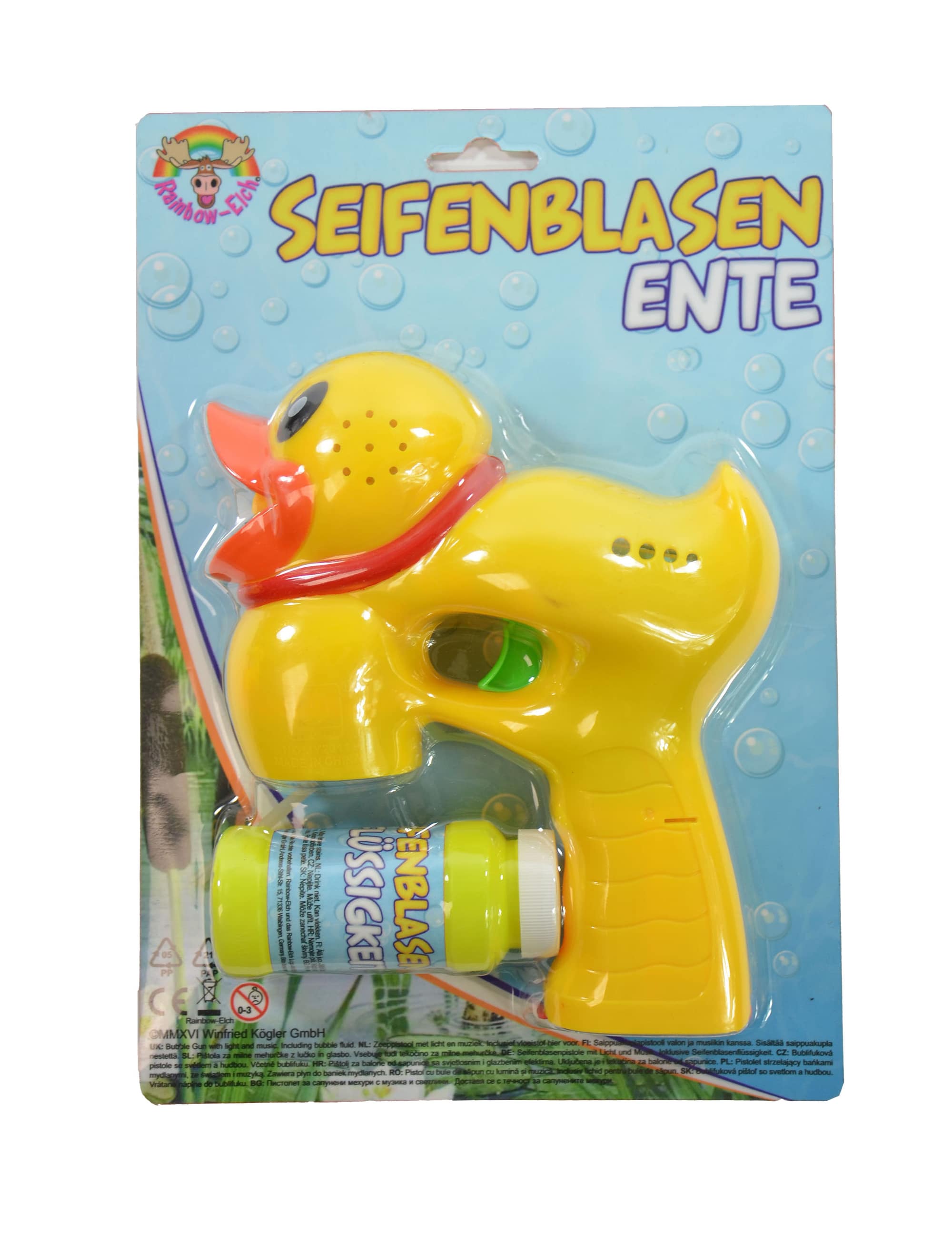 Seifenblasenpistole Ente mit Licht und Musik Kinder gelb