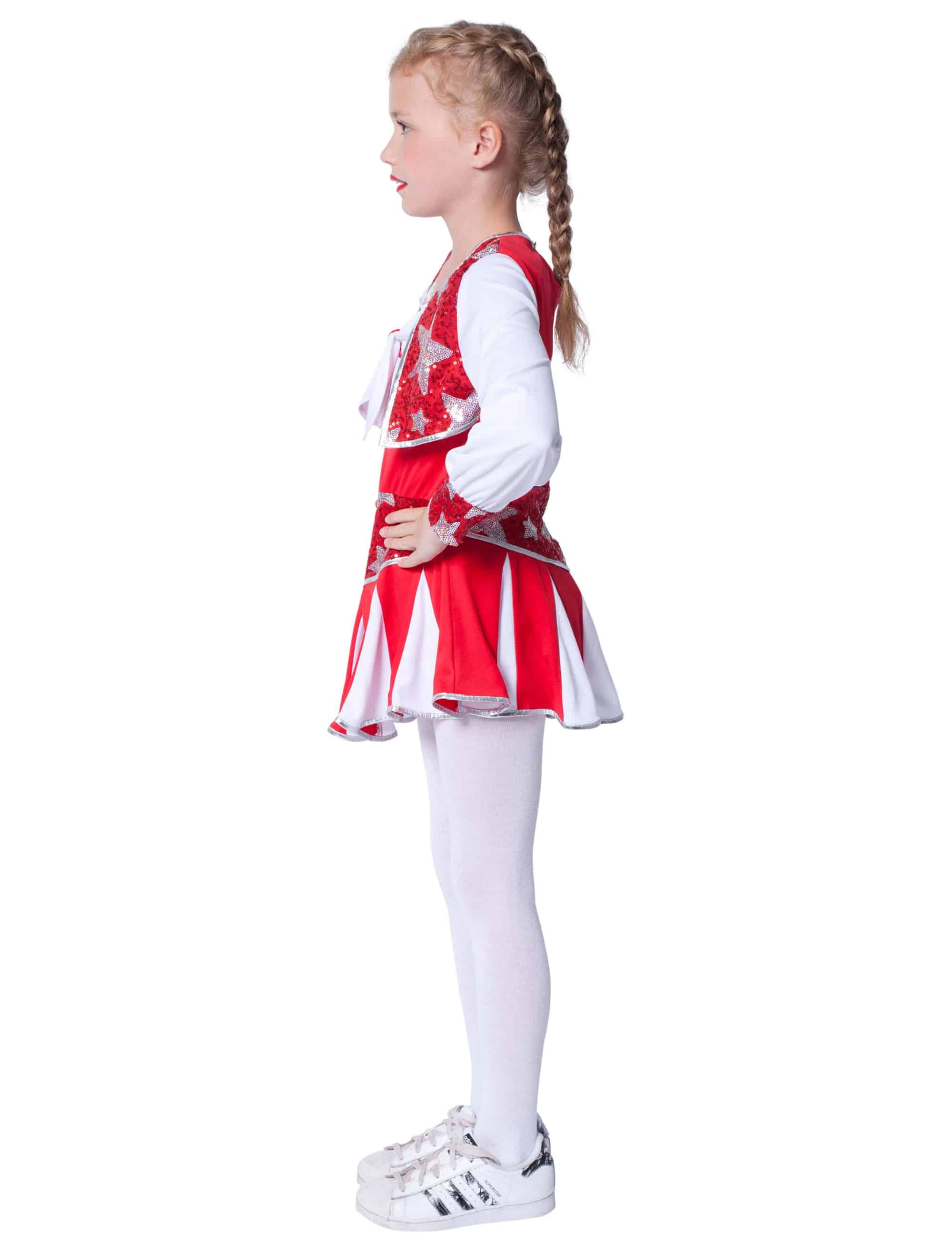 Kleid Cheerleader Kinder rot/weiß 164