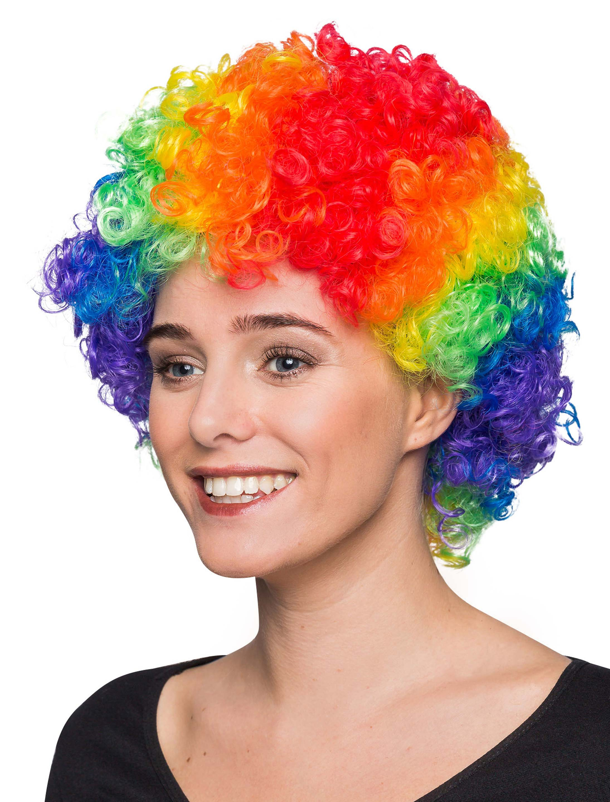 Perücke Clown Locken rainbow one size