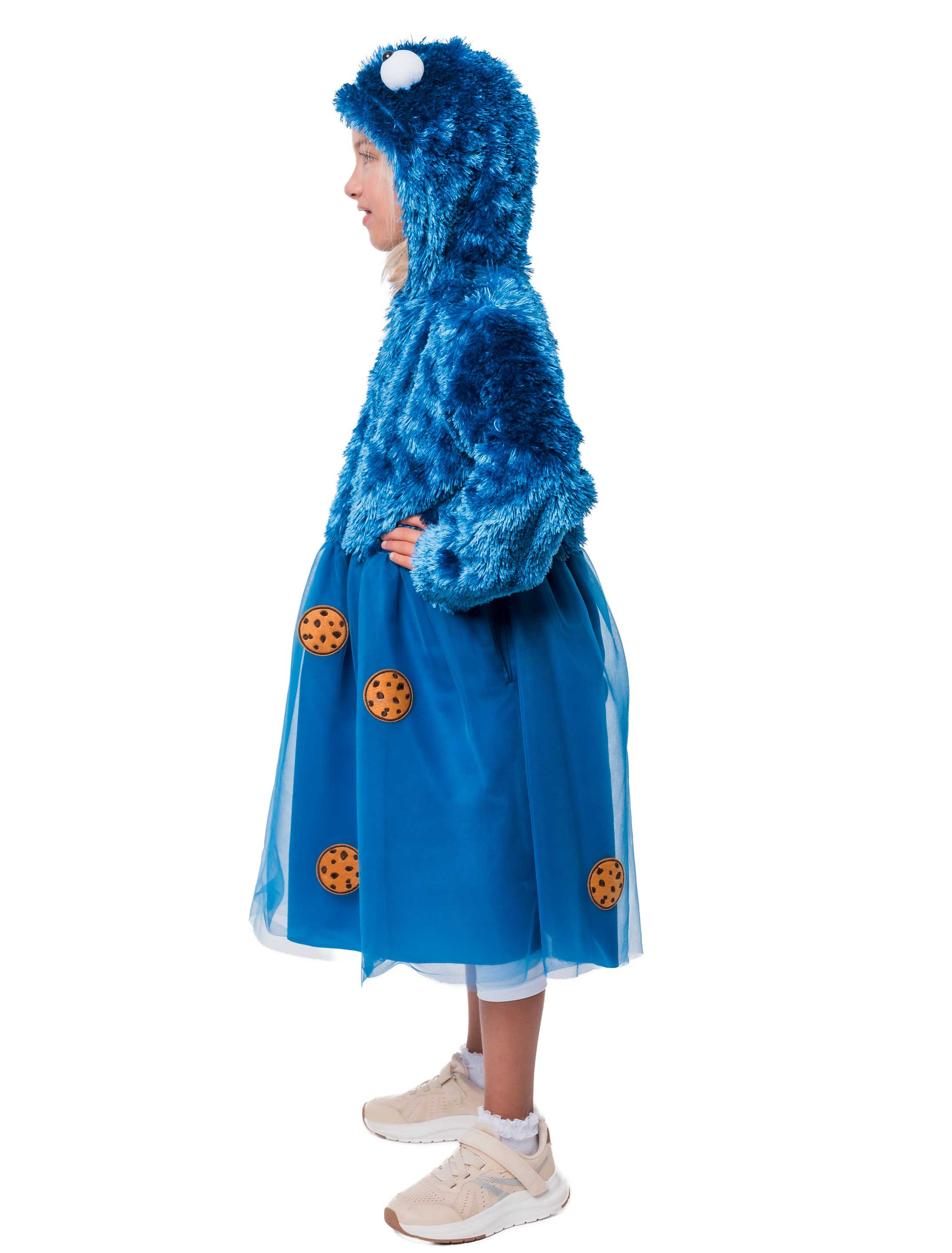 Kleid Krümelchen mit Kapuze Kinder blau 104/116