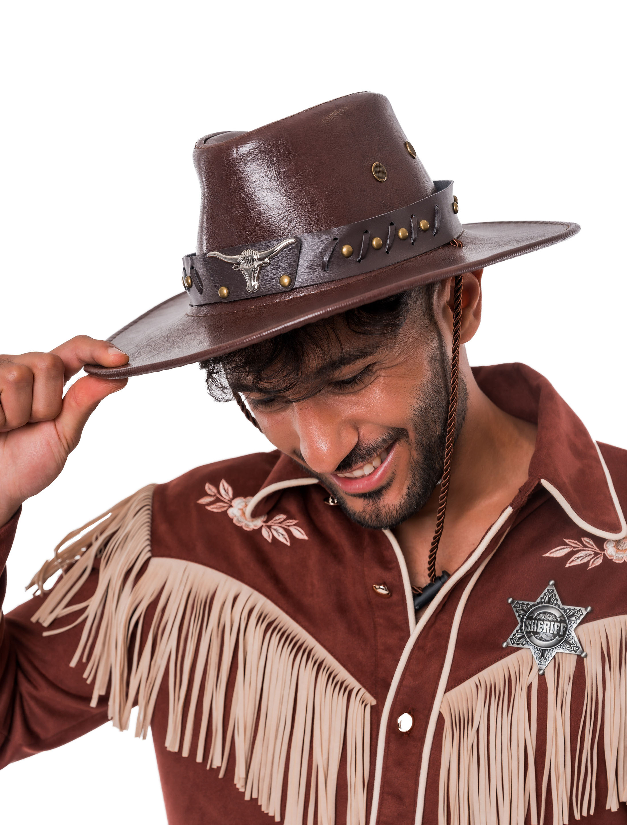 Cowboyhut Longhorn braun one size