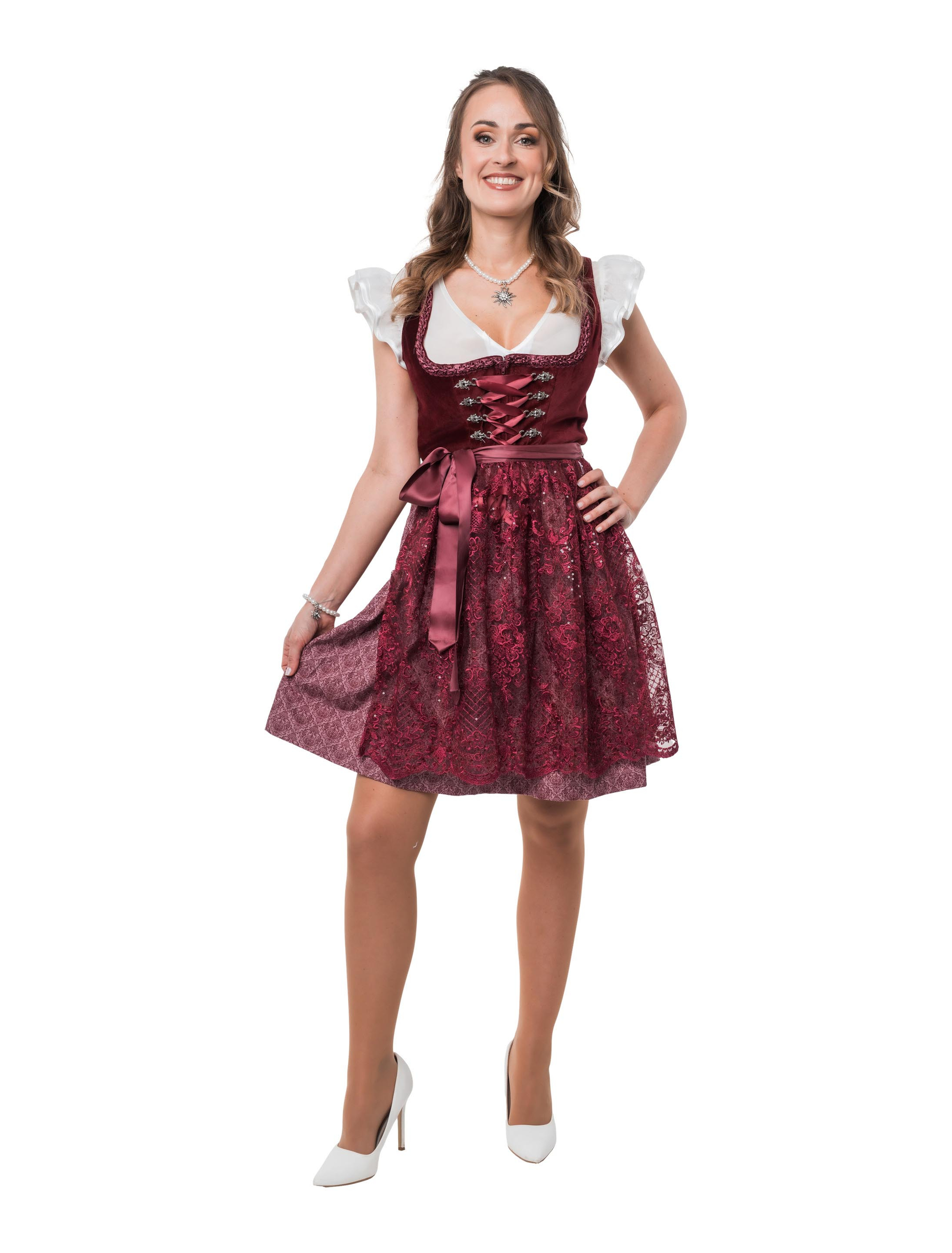 Dirndl Loredana Damen rot 36