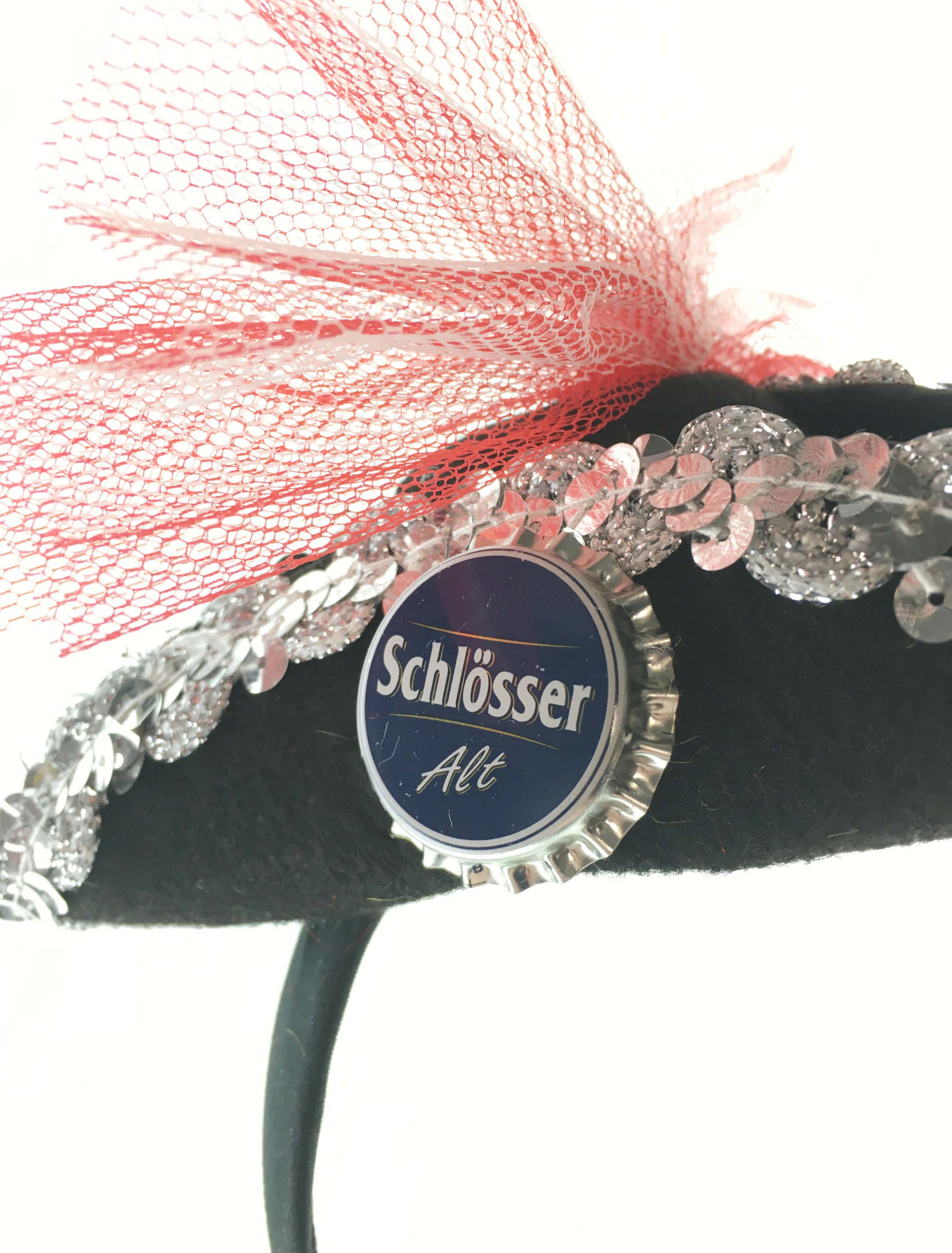 Haarreif Mini-Dreispitz Schlösser Alt Damen schwarz one size