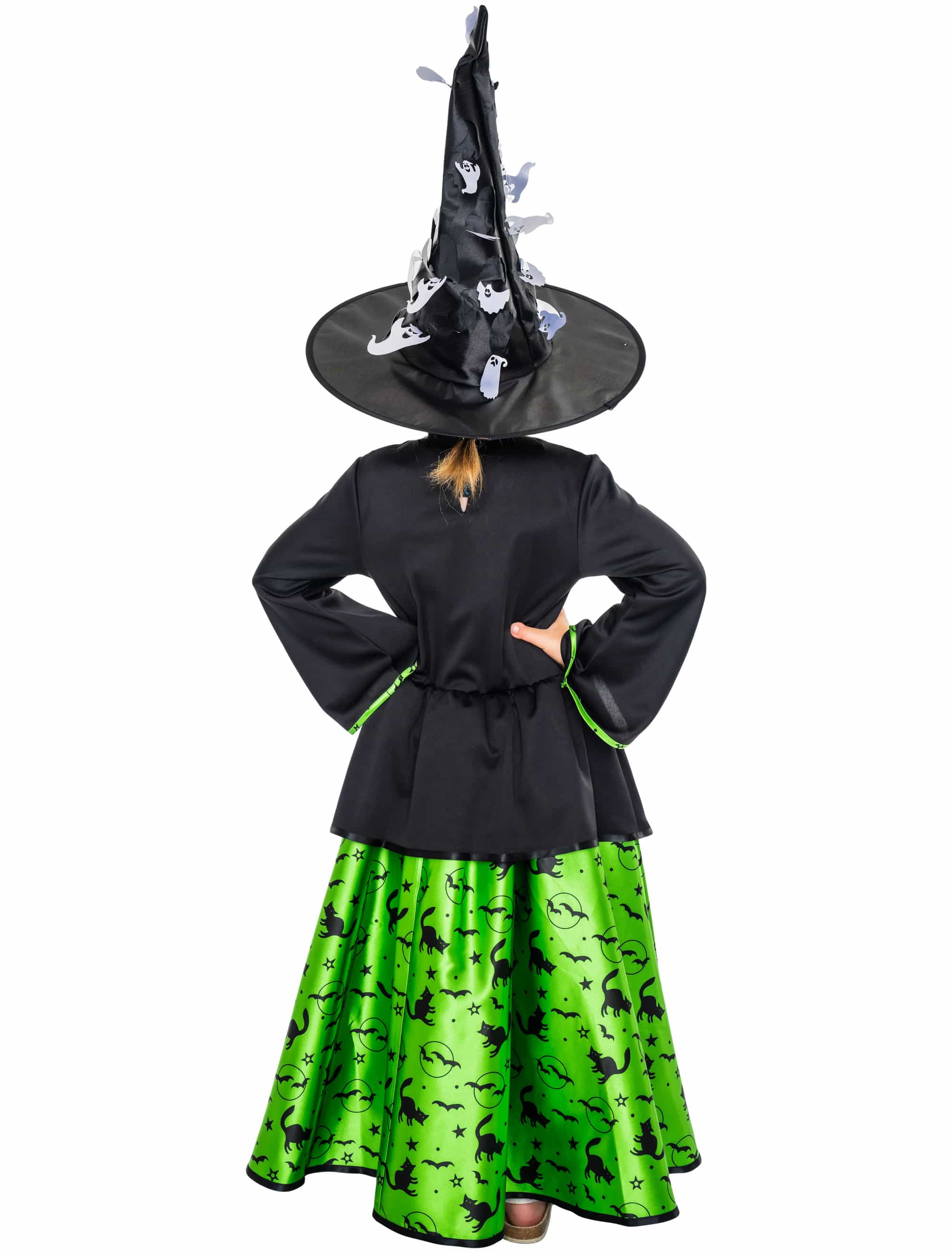Kleid Hexe Kinder schwarz/grün 140