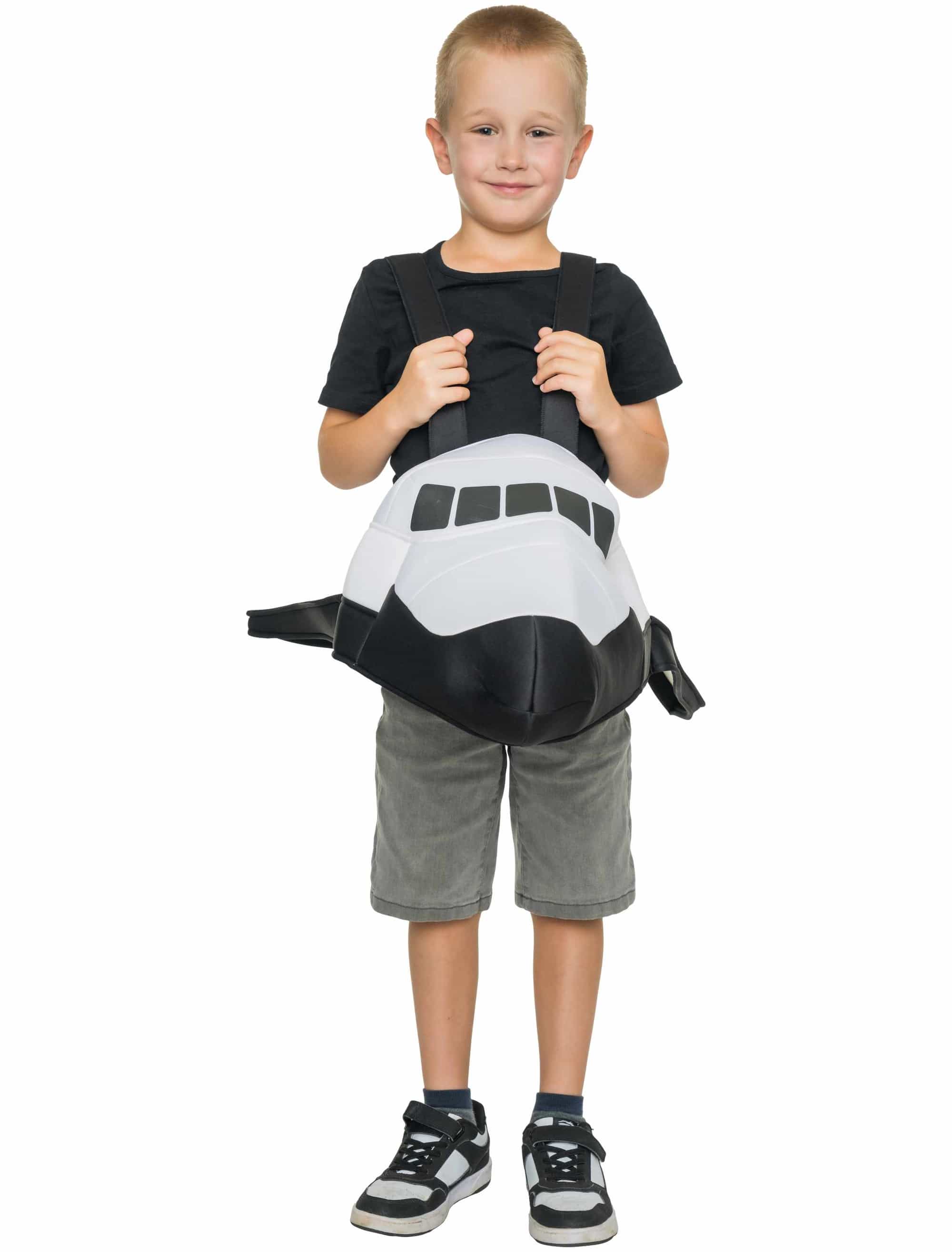 Kostüm Rakete zum Umhängen Kinder schwarz/weiß one size