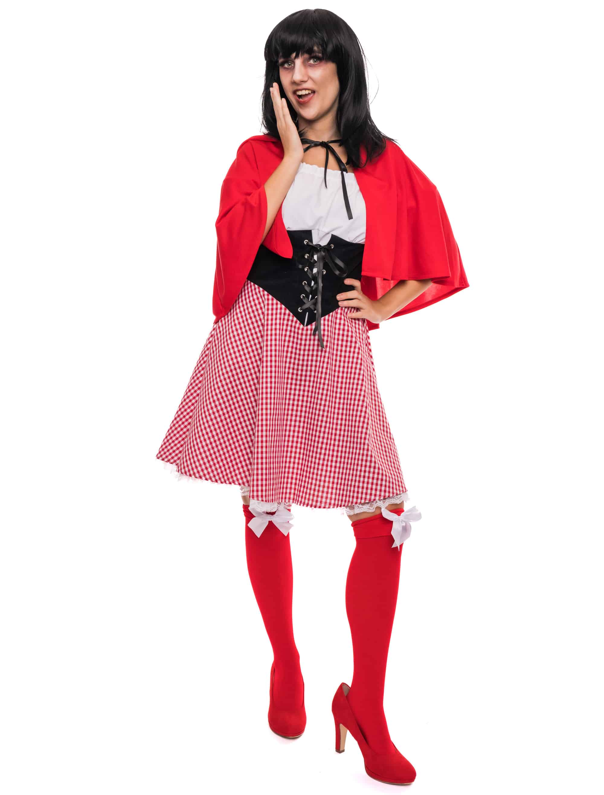 Rotkäppchen 2-tlg. Unifarben Damen rot L/XL