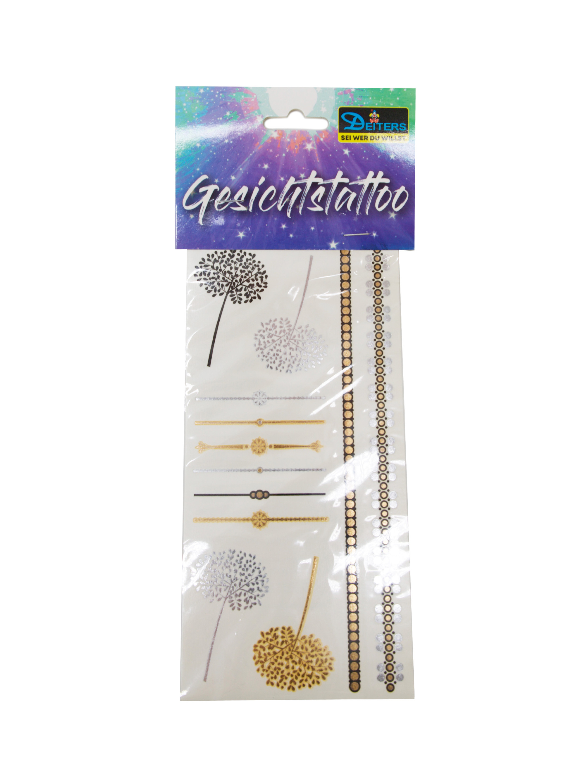 Tattoo Pusteblumen Metallic gold/silber