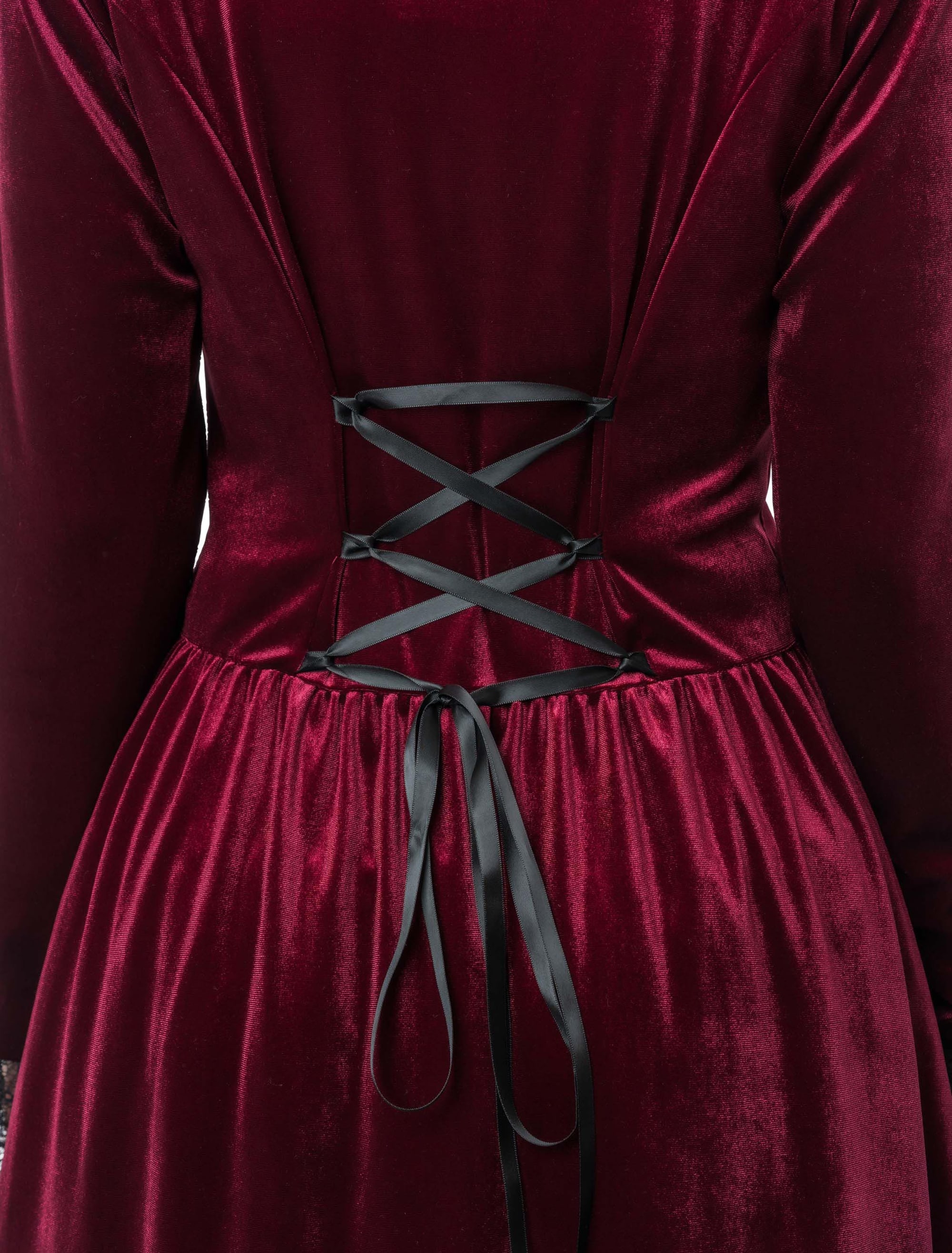 Mantel Samt mit Schnallen und Spitze Damen bordeaux L/XL
