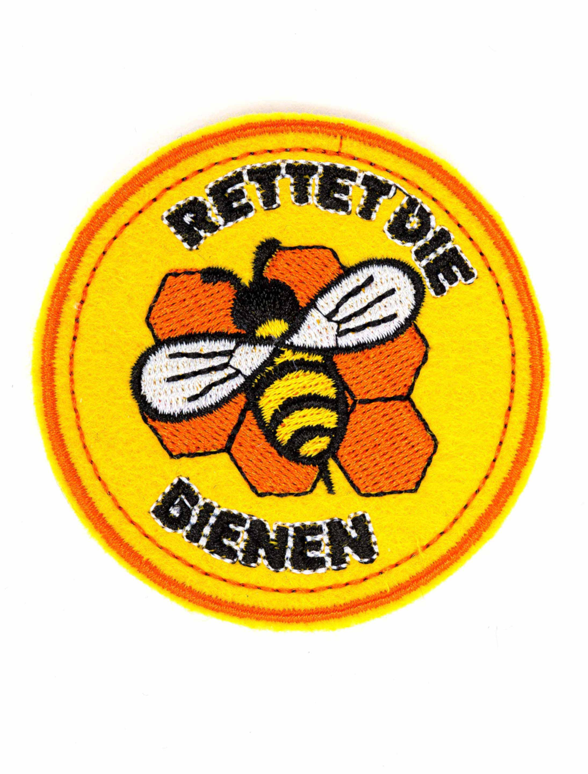 Bügelpatch Rettet die Bienen 12cm