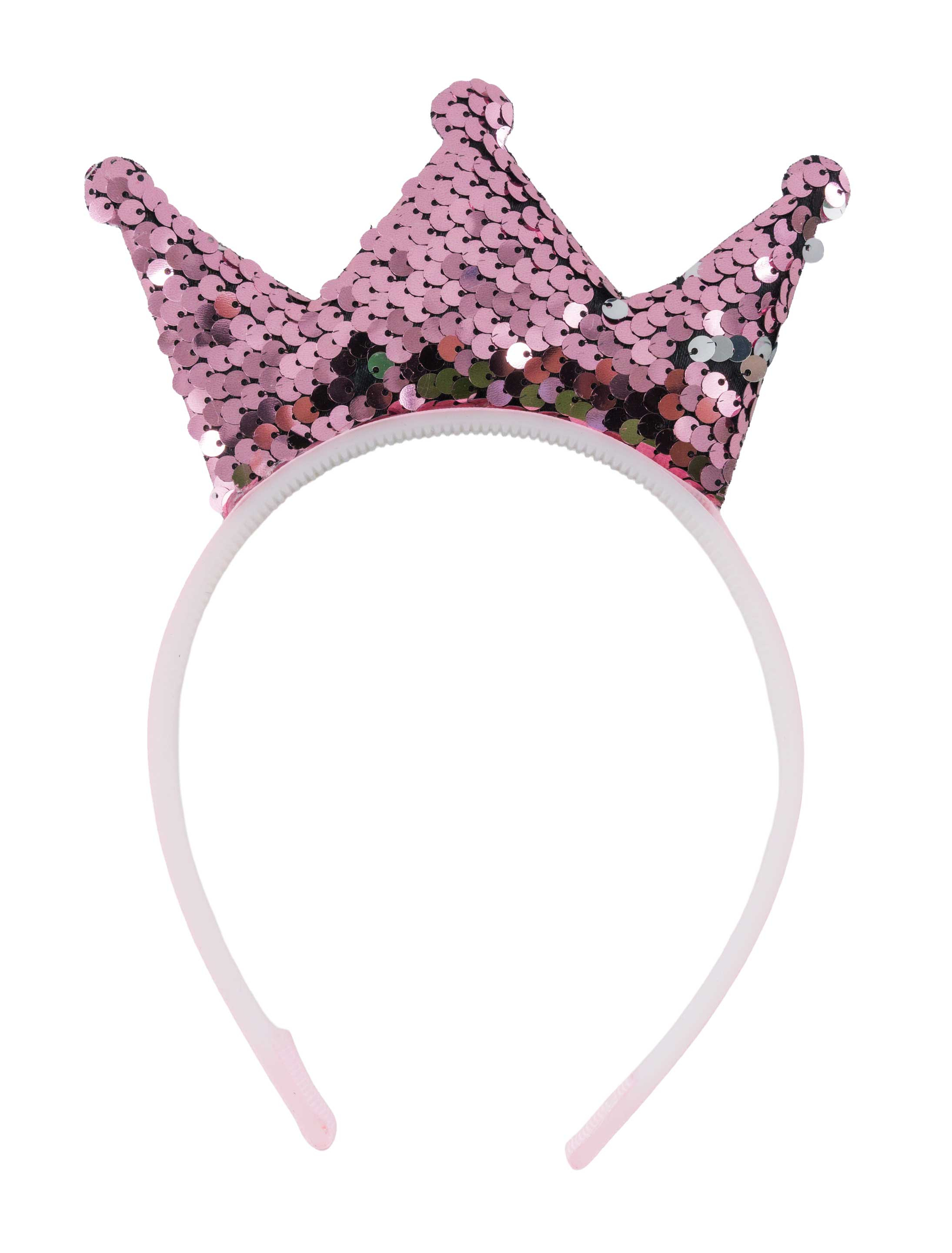 Haarreif Krone aus Pailletten rosa