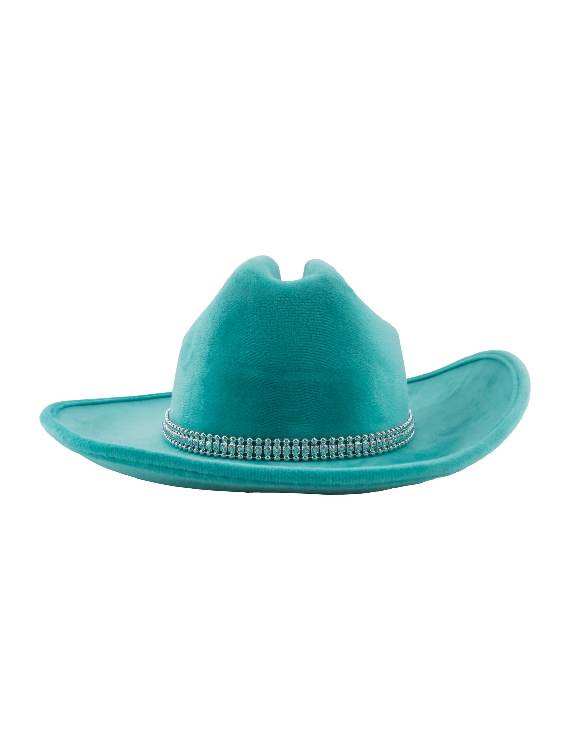 Cowboyhut mit Strassband türkis one size