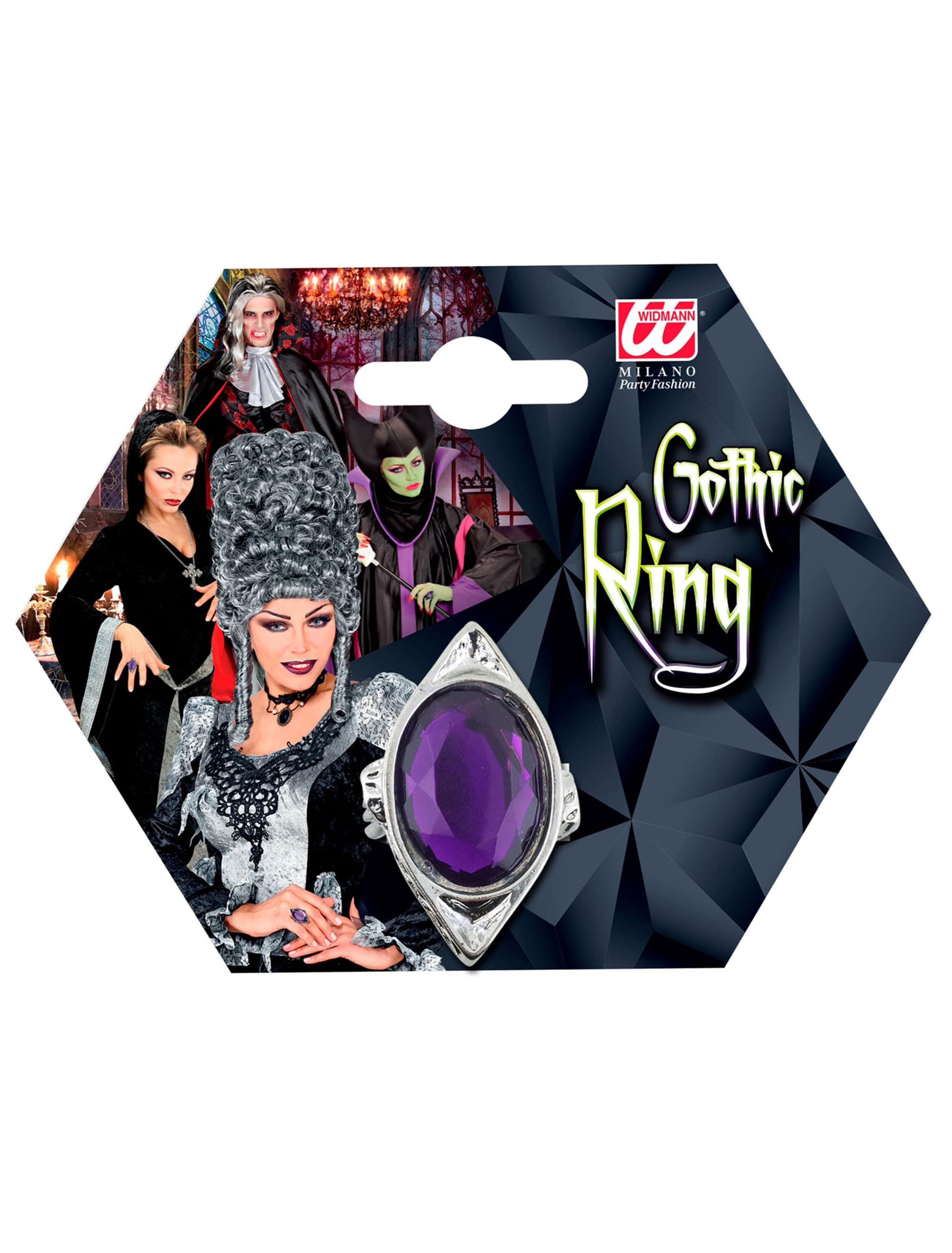 Ring mit Stein silber/lila