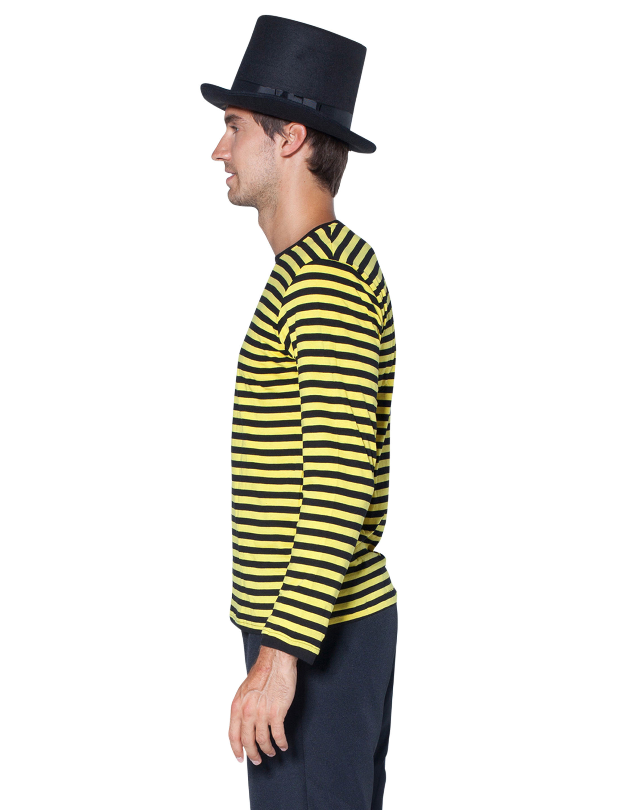 Ringelpulli langarm Unisex schwarz/gelb XS