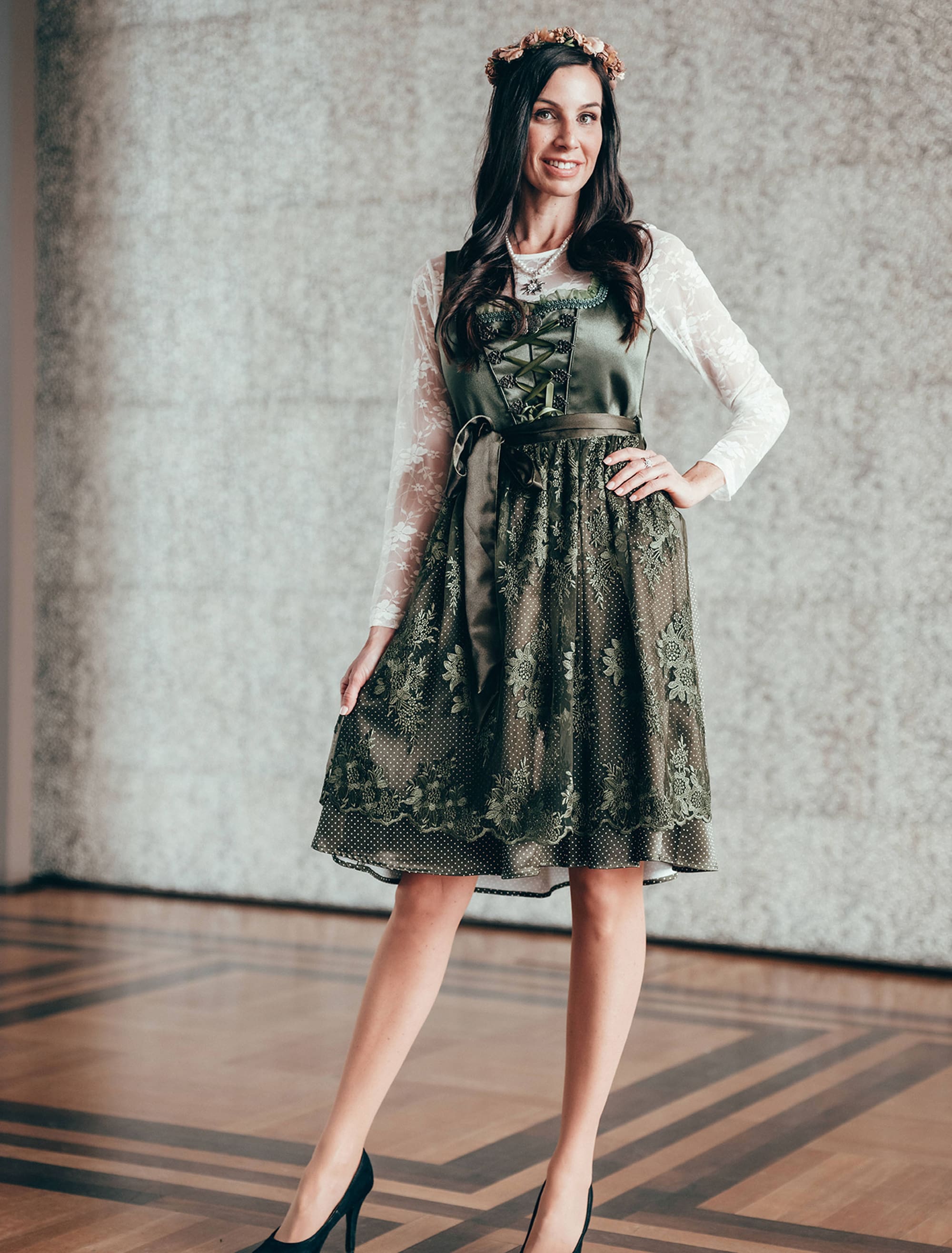 Dirndl Leni Damen grün 36