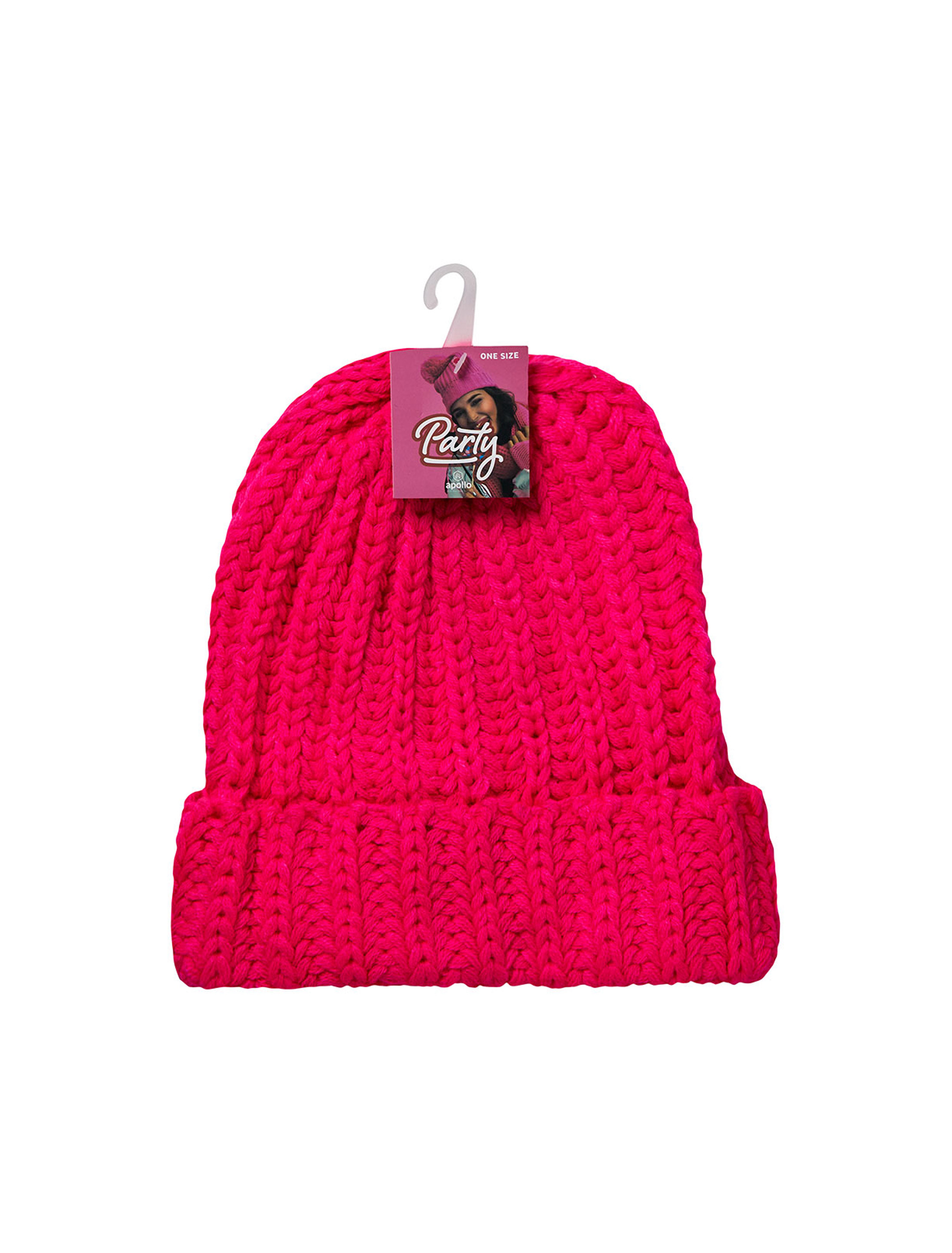 Strickmütze neonpink one size