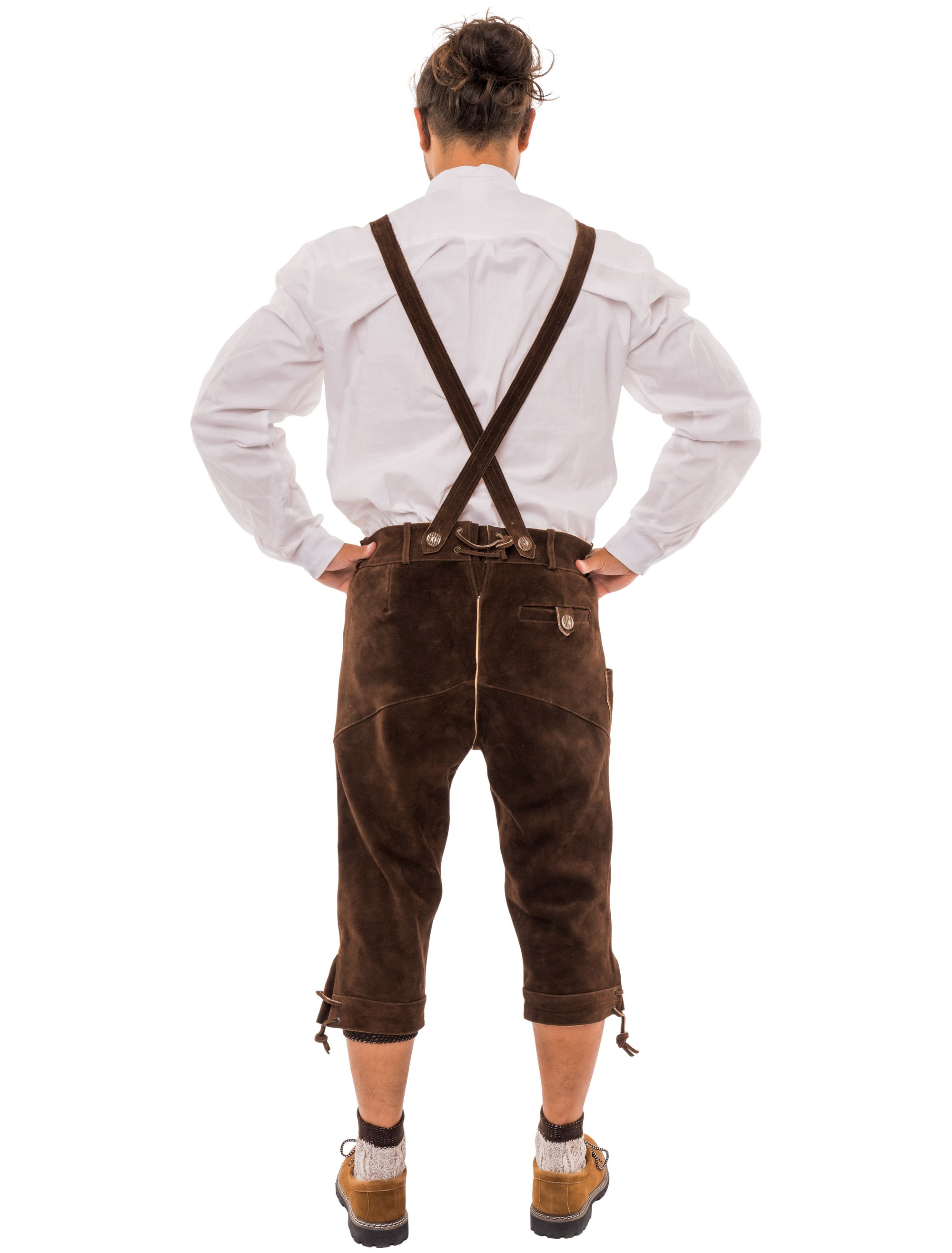 Lederhose Josef 3/4 lang Herren dunkelbraun L