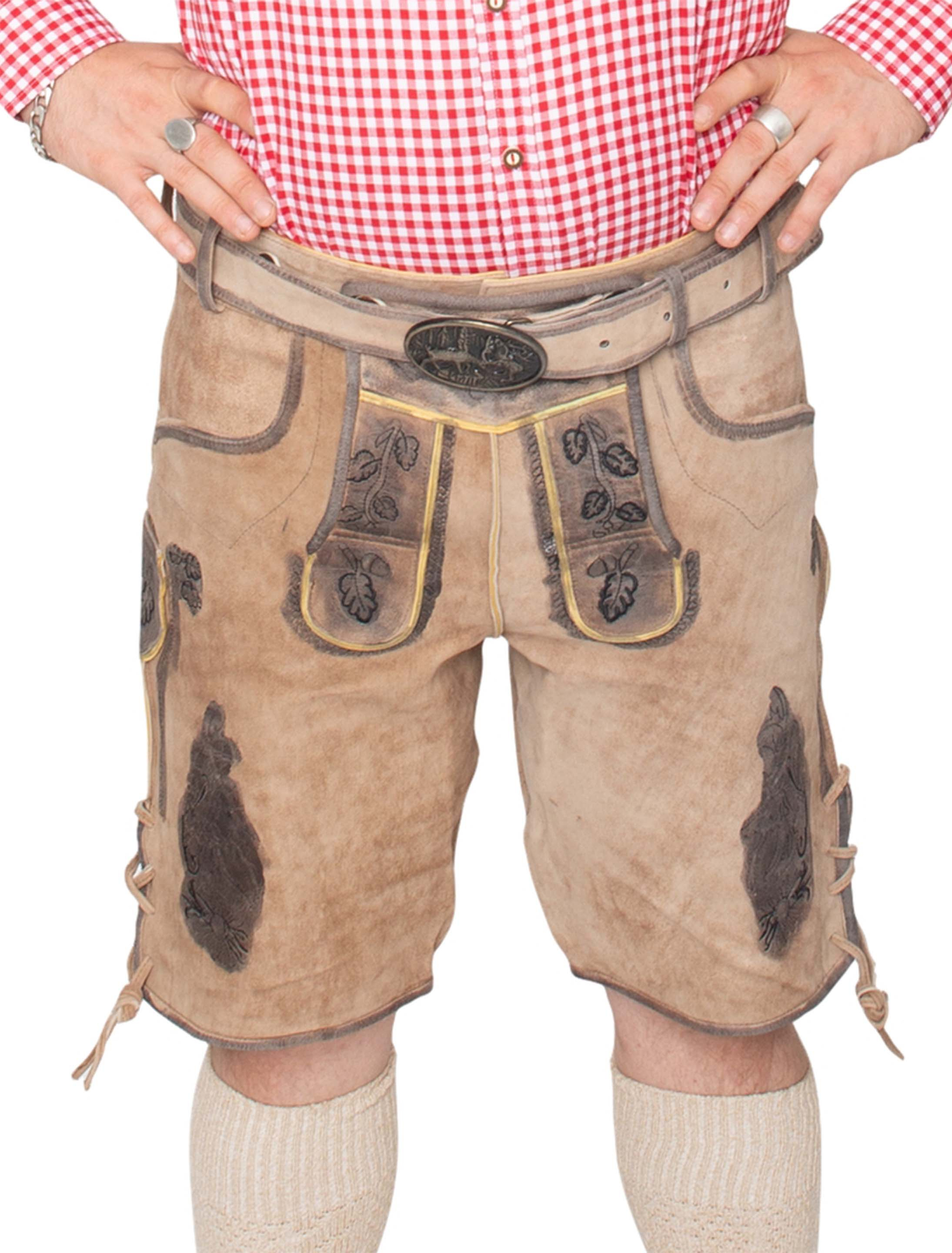 Lederhose kurz Hirsch Herren braun M