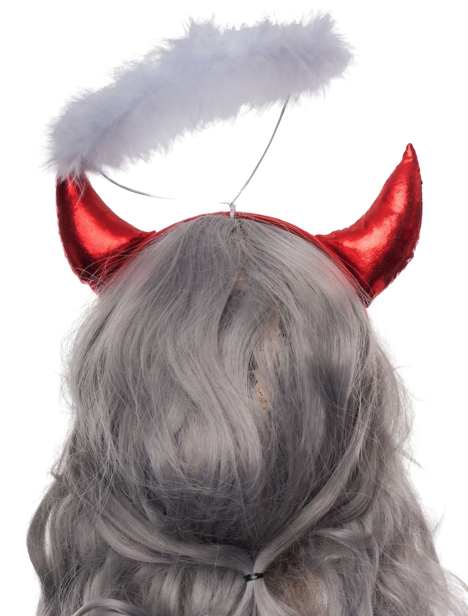 Haarreif Teufel/Engel Damen schwarz/weiß/rot