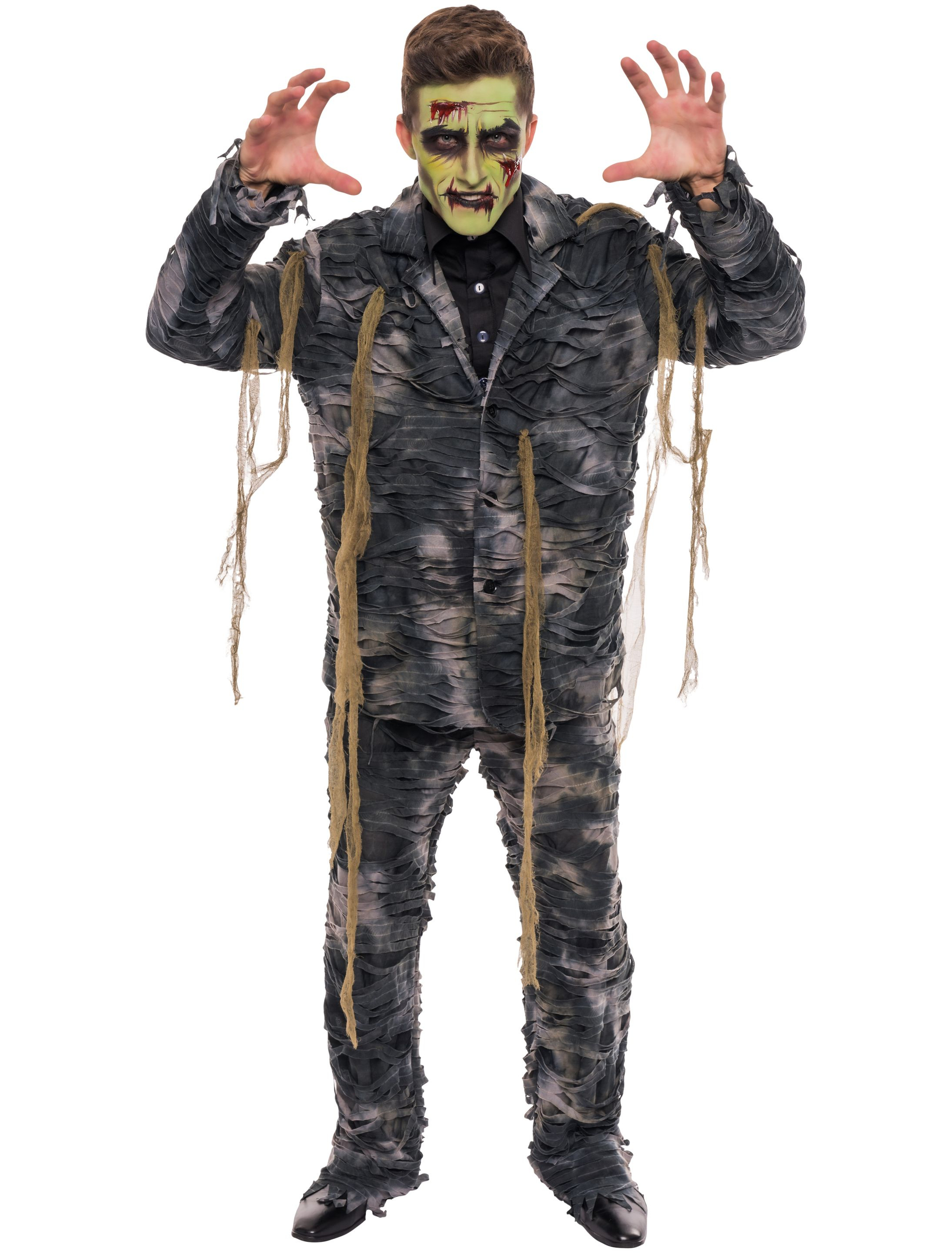 Anzug Zombie 2tlg. Herren schwarz/weiß M