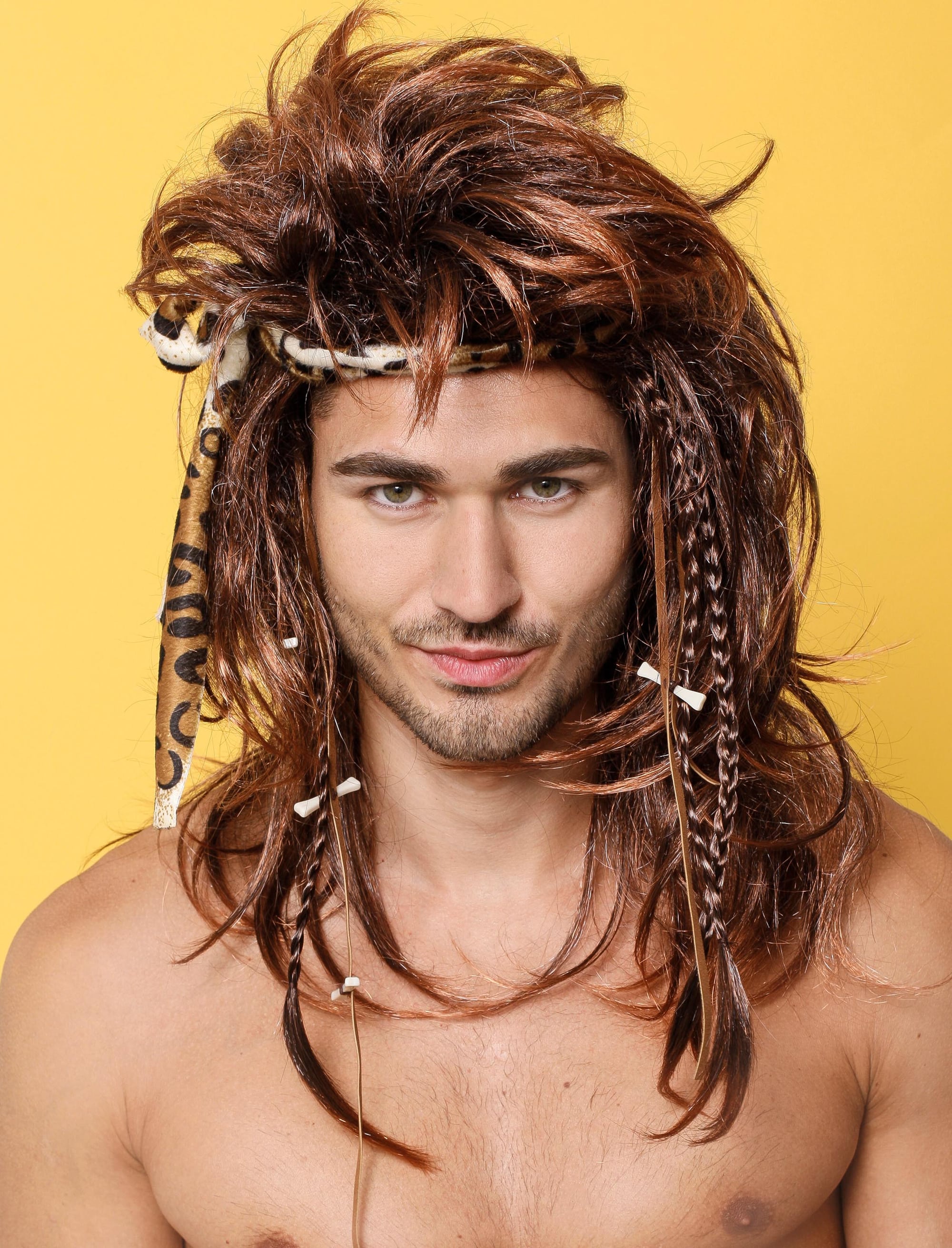 Perücke Siggi mit Haarband braun