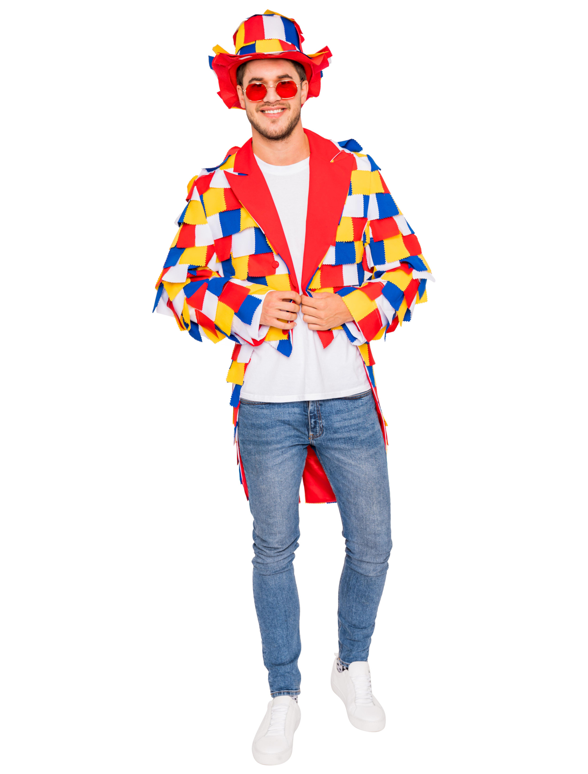 Lappenfrack Herren rot/weiß/blau/gelb 56