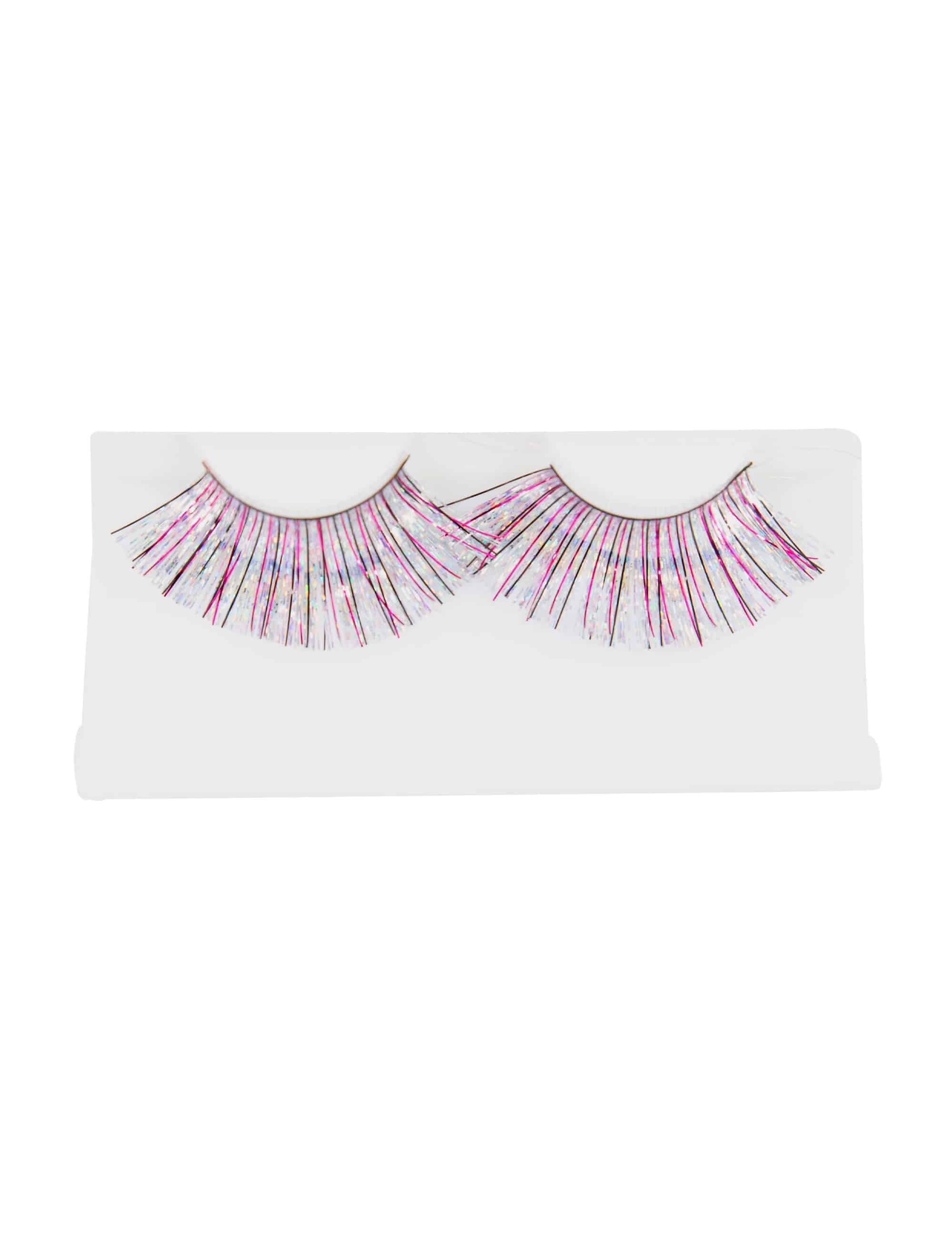 Wimpern Lametta lila/silber
