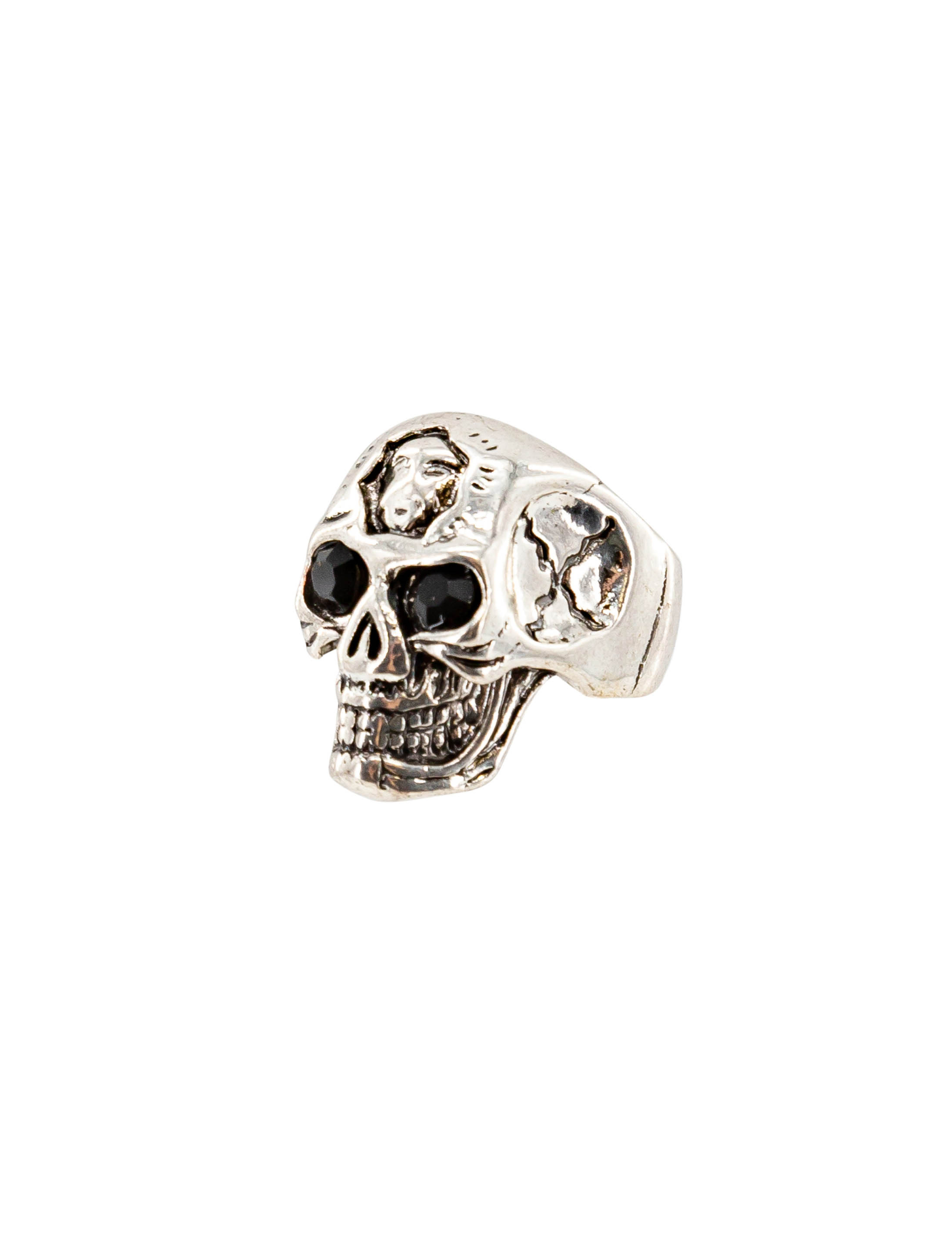 Ring Schädel mit schwarzen Augen