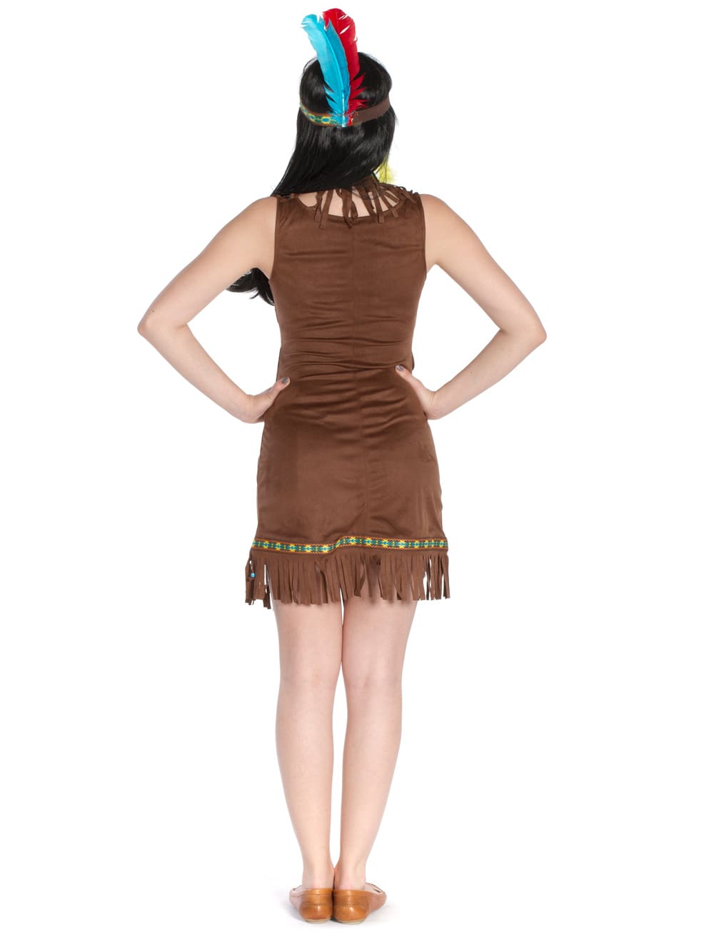 Indianerin 2-tlg. Damen dunkelbraun M