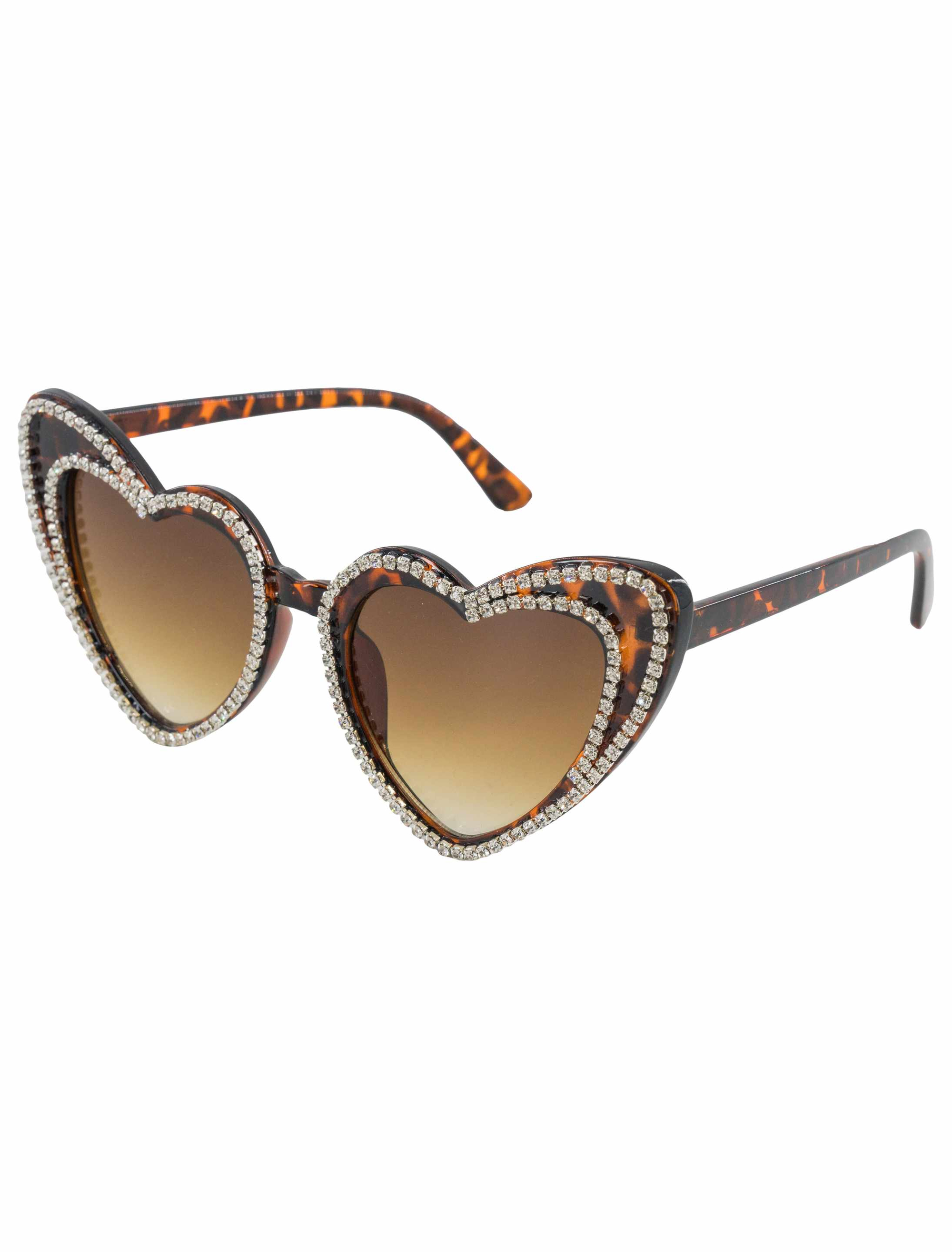 Brille Leoprint mit Strass braun