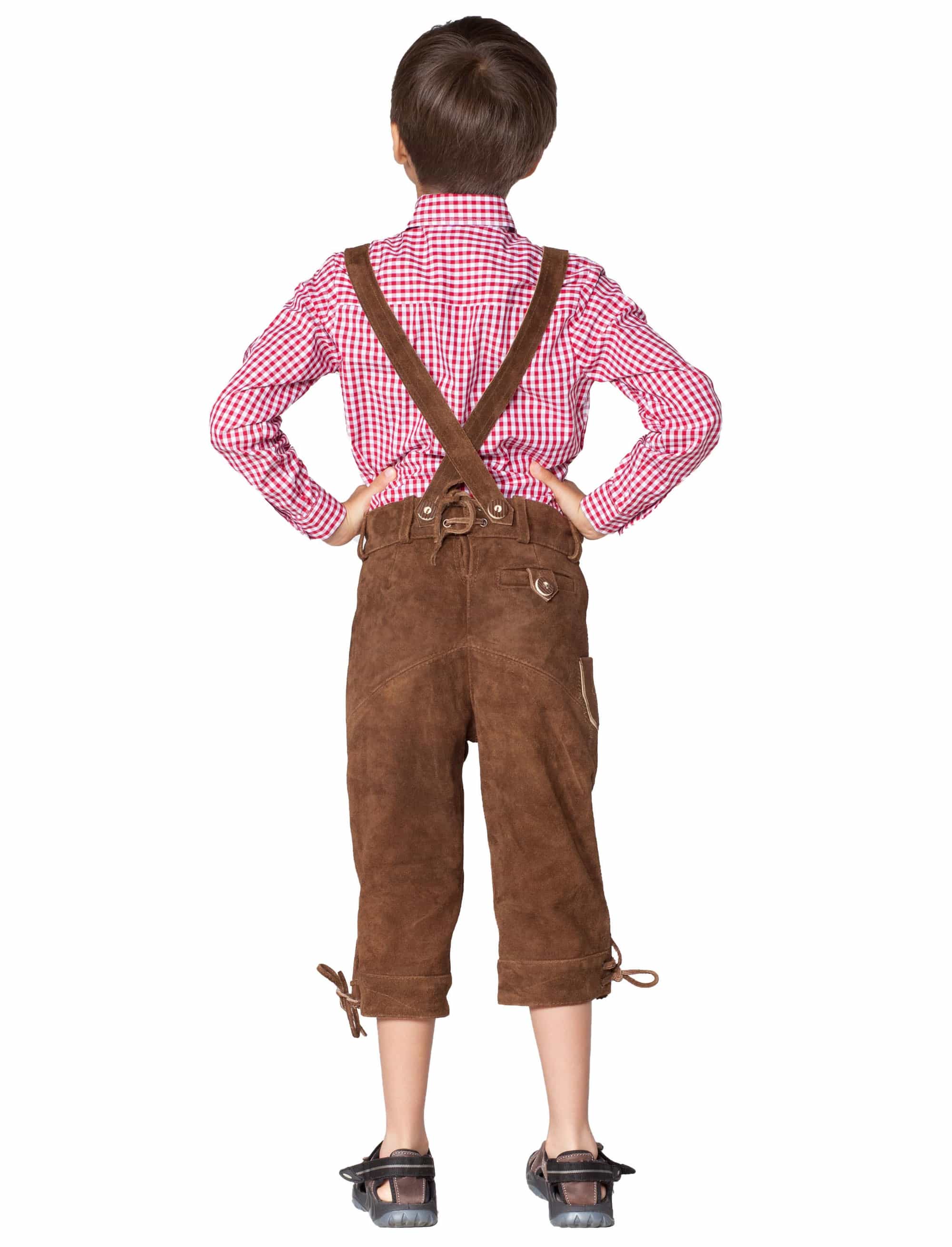 Lederhose Kinder 3/4 lang Kinder dunkelbraun 140