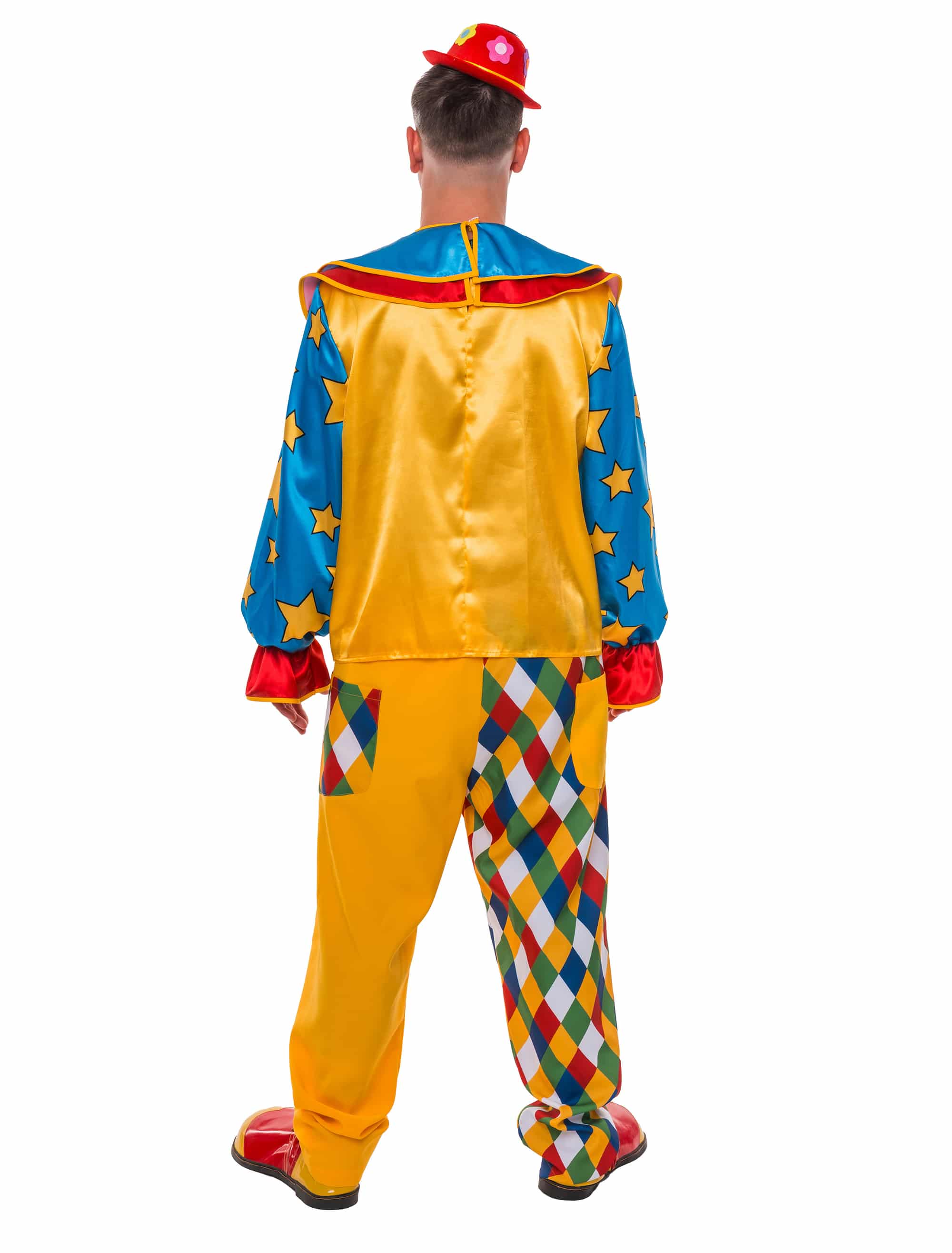 Oberteil Clown mit Pompoms und Sternen bunt L/XL