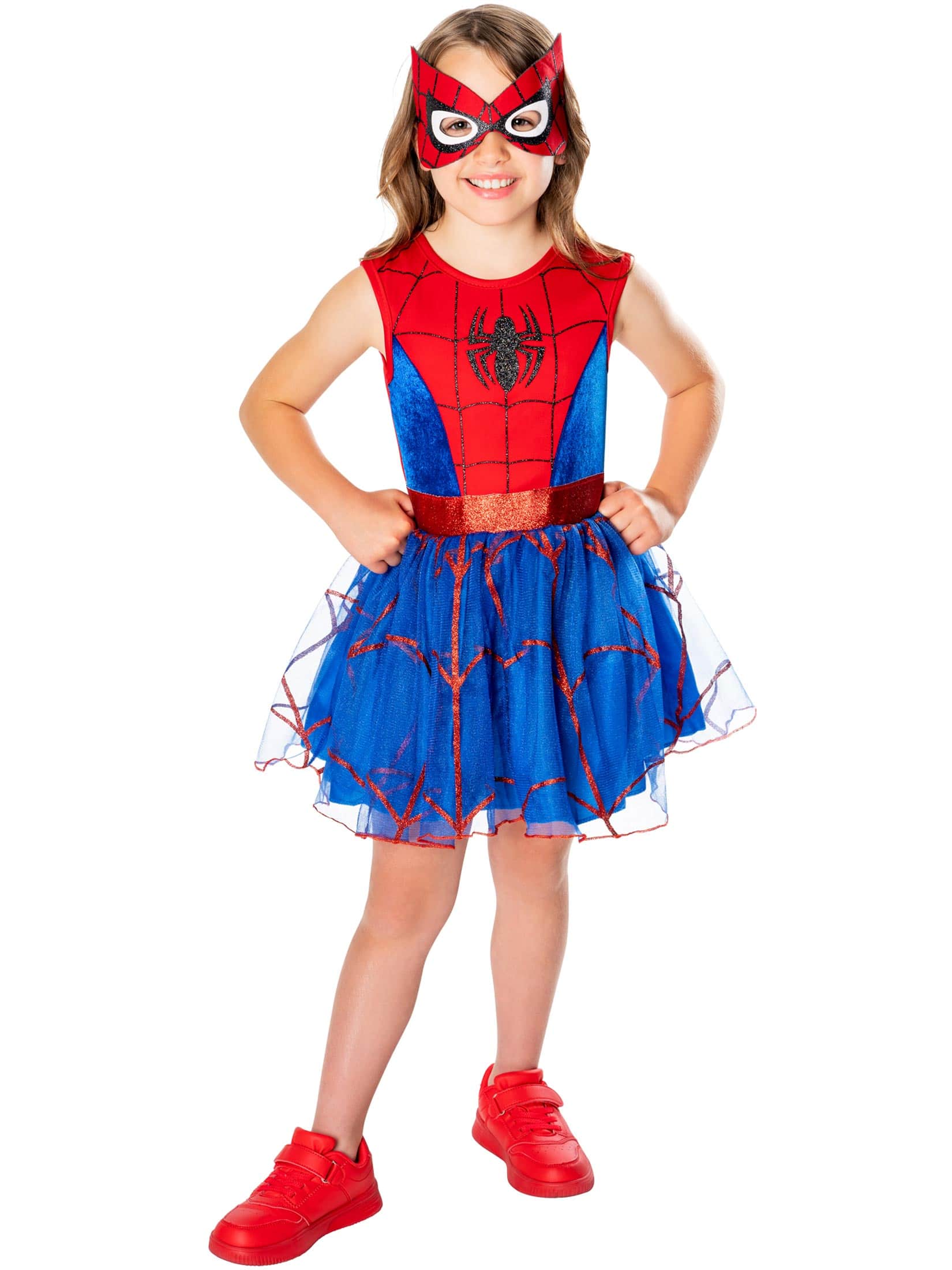 Spider-Girl Deluxe 2-tlg. Kinder rot/blau 5-6 Jahre