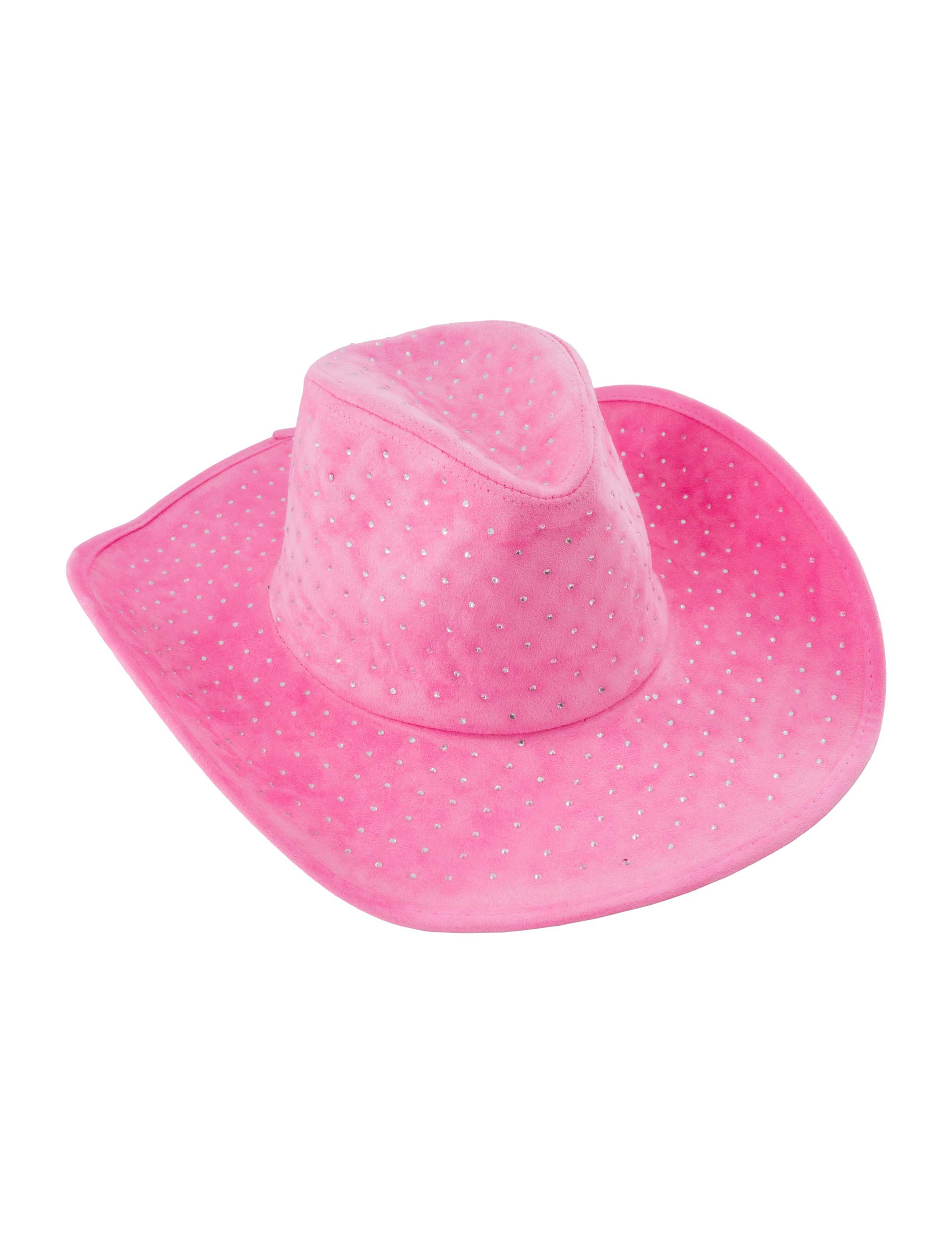 Cowboyhut mit Glitzersteinen rosa one size