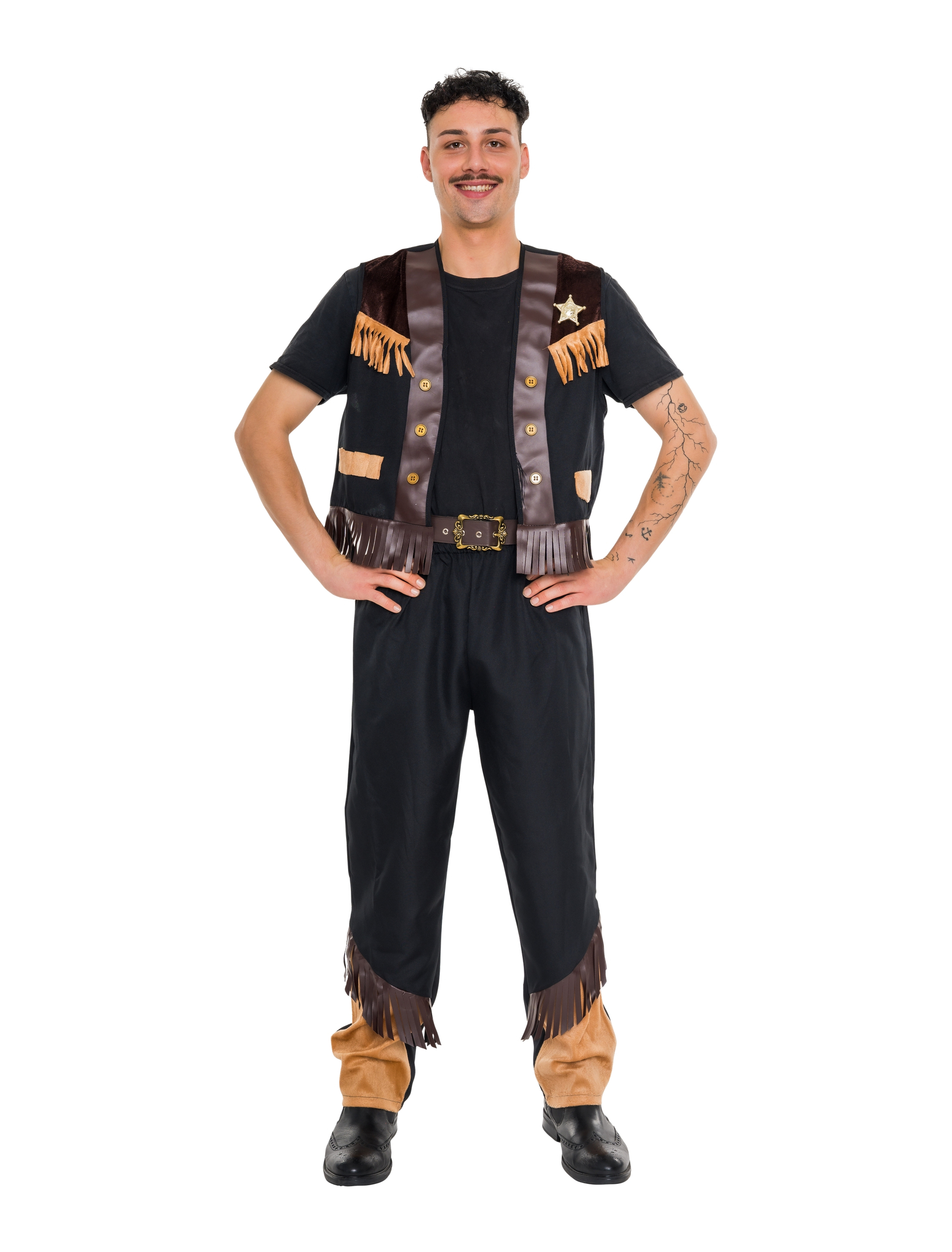 Kostüm Cowboy 2-tlg. braun/schwarz L/XL