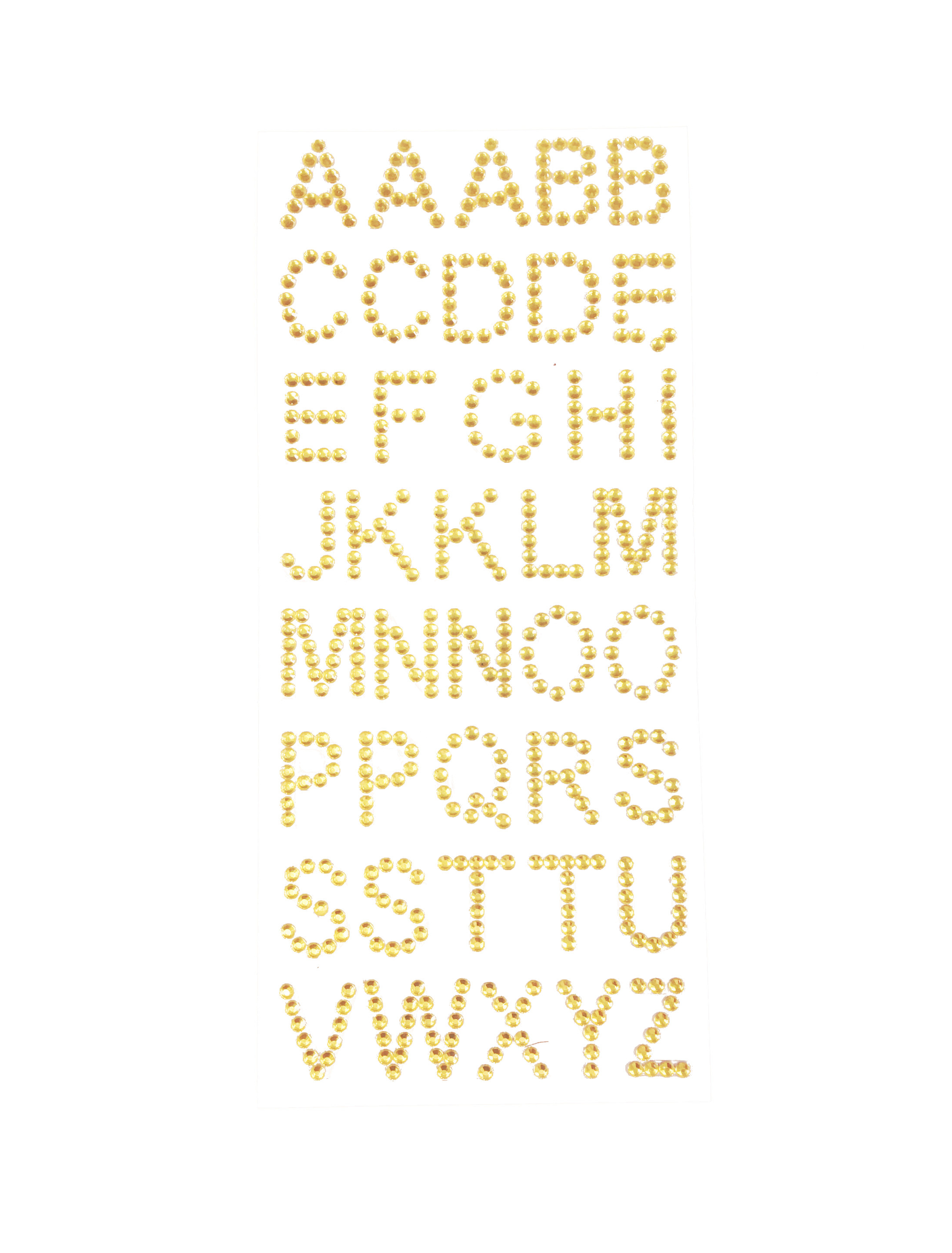 Strasssticker A-Z 40 Stk. gold