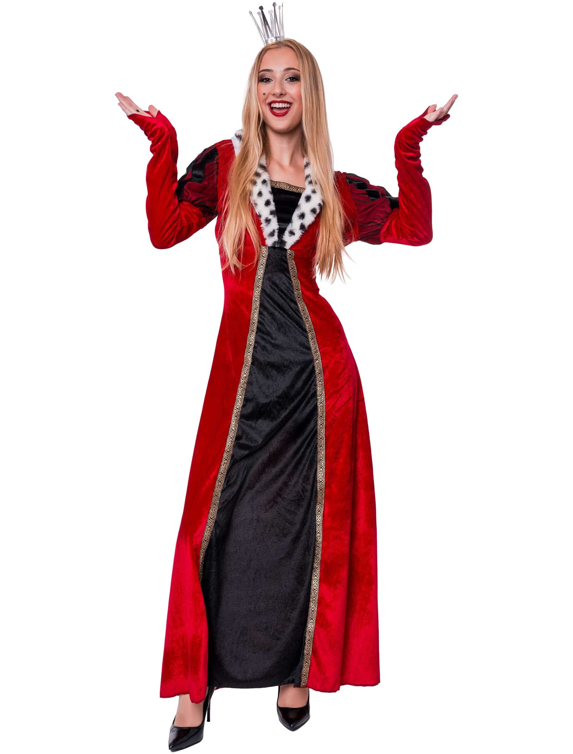 Kleid Tudor deluxe Damen rot/schwarz S/M