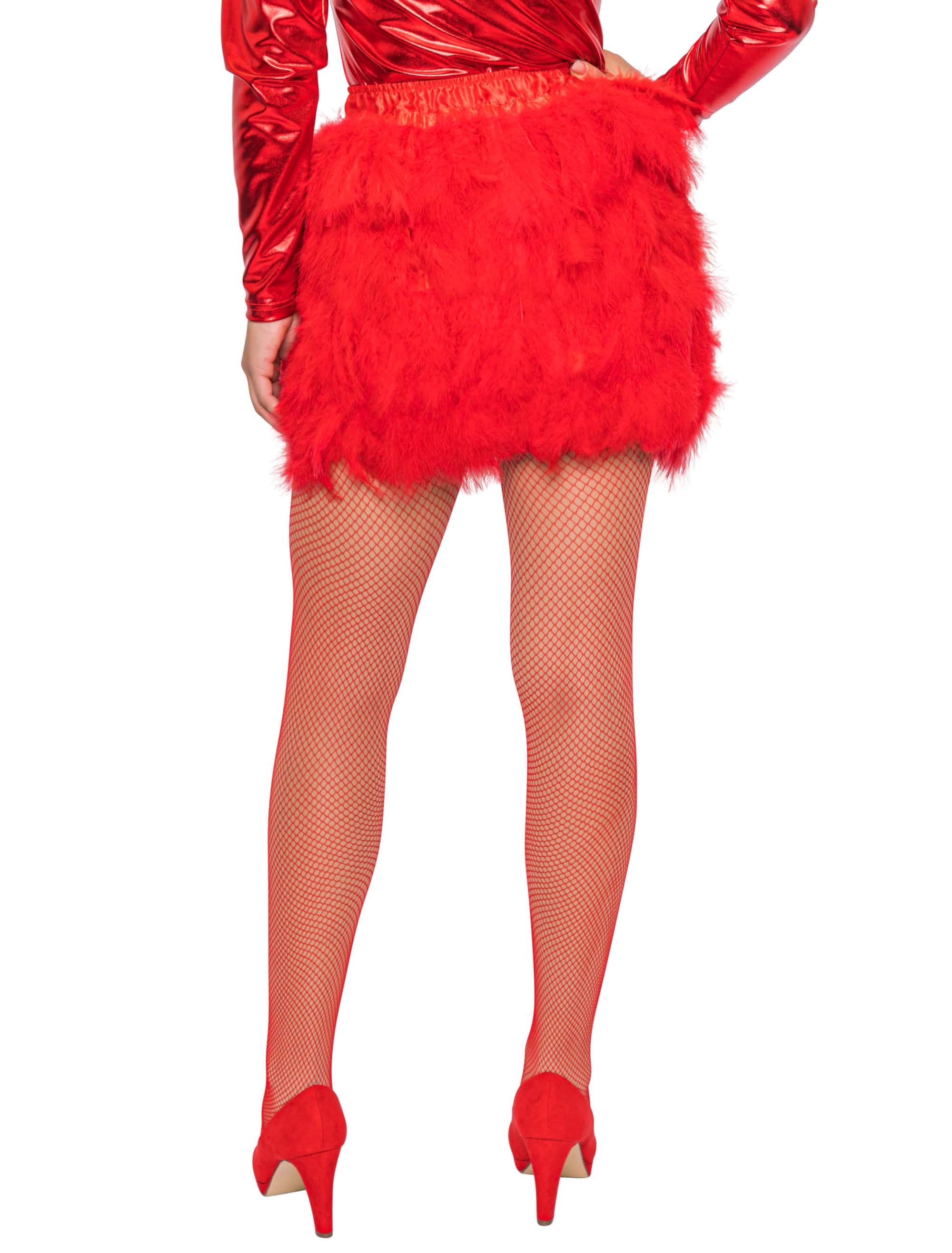 Rock mit Federn Damen rot one size